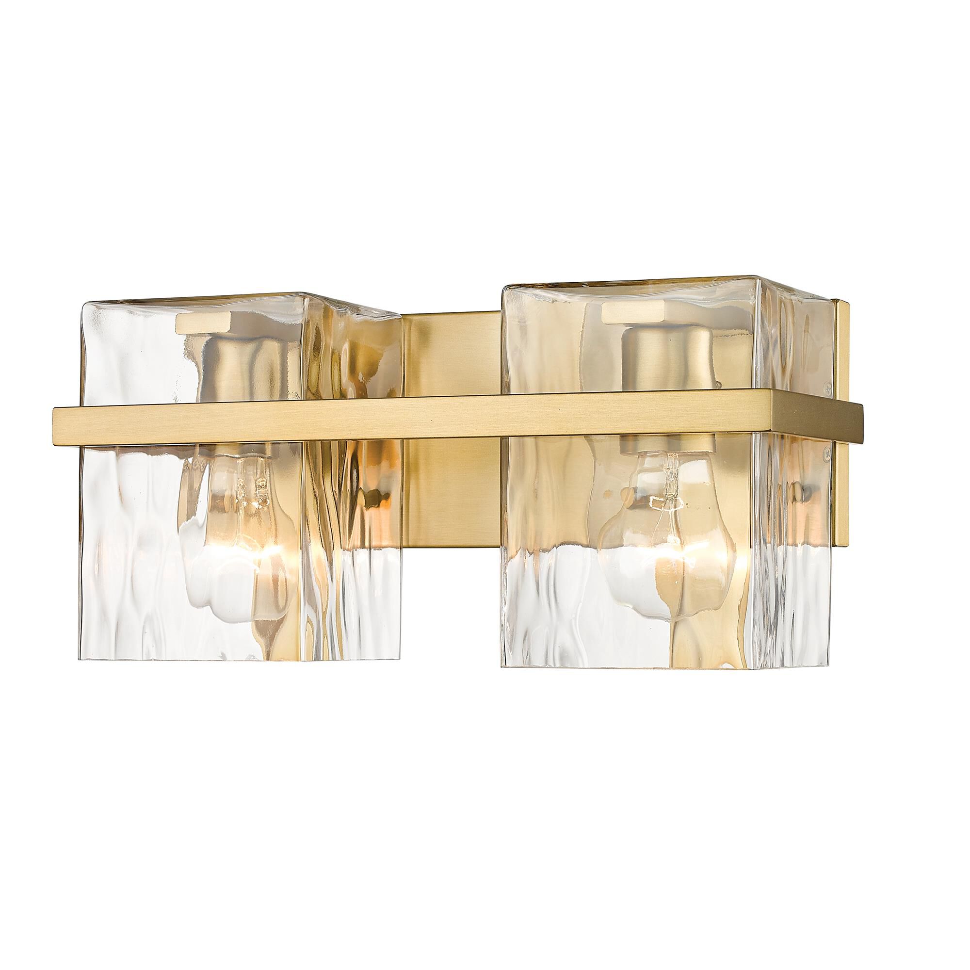 Shown in Modern Gold finish and Glass shade