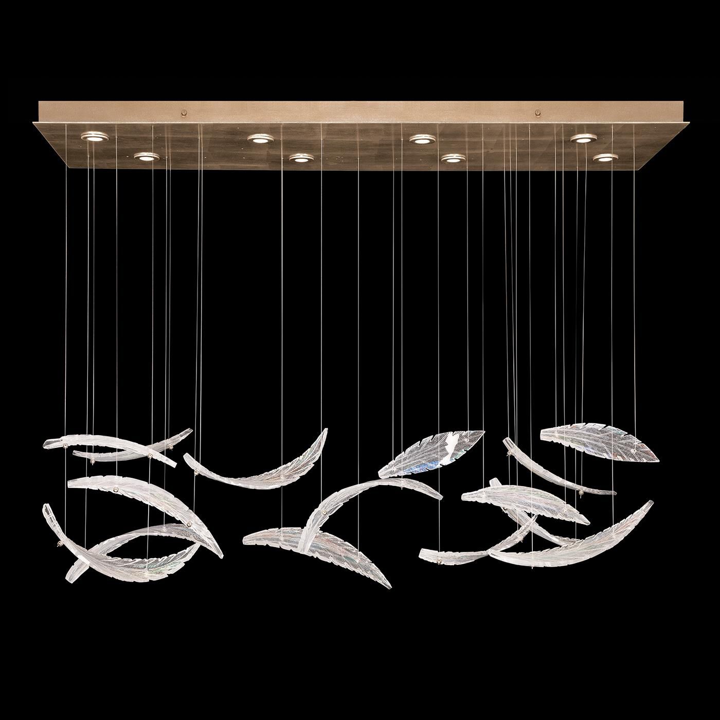 Shown in Gold Leaf finish and False crystal and True glass