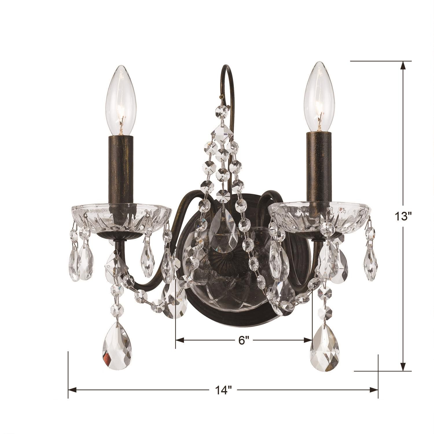 Butler 14 Inch Wall Sconce by Crystorama