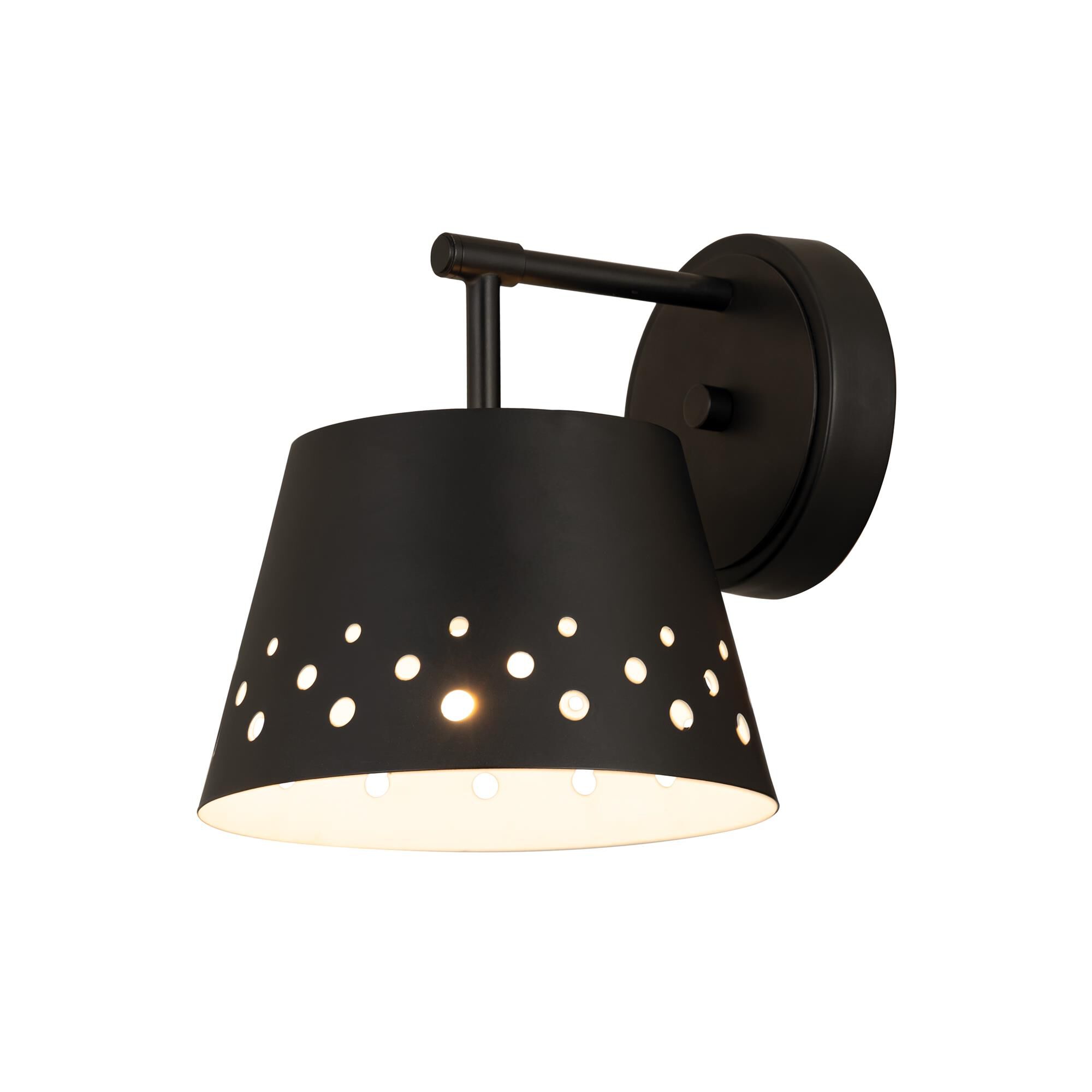 Shown in Matte Black finish and Iron glass and Iron shade