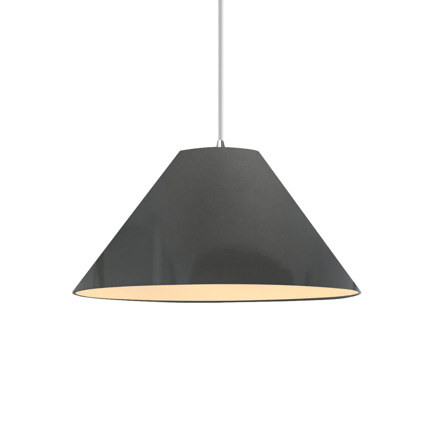 Shown in Polished Chrome finish and Gloss Grey shade