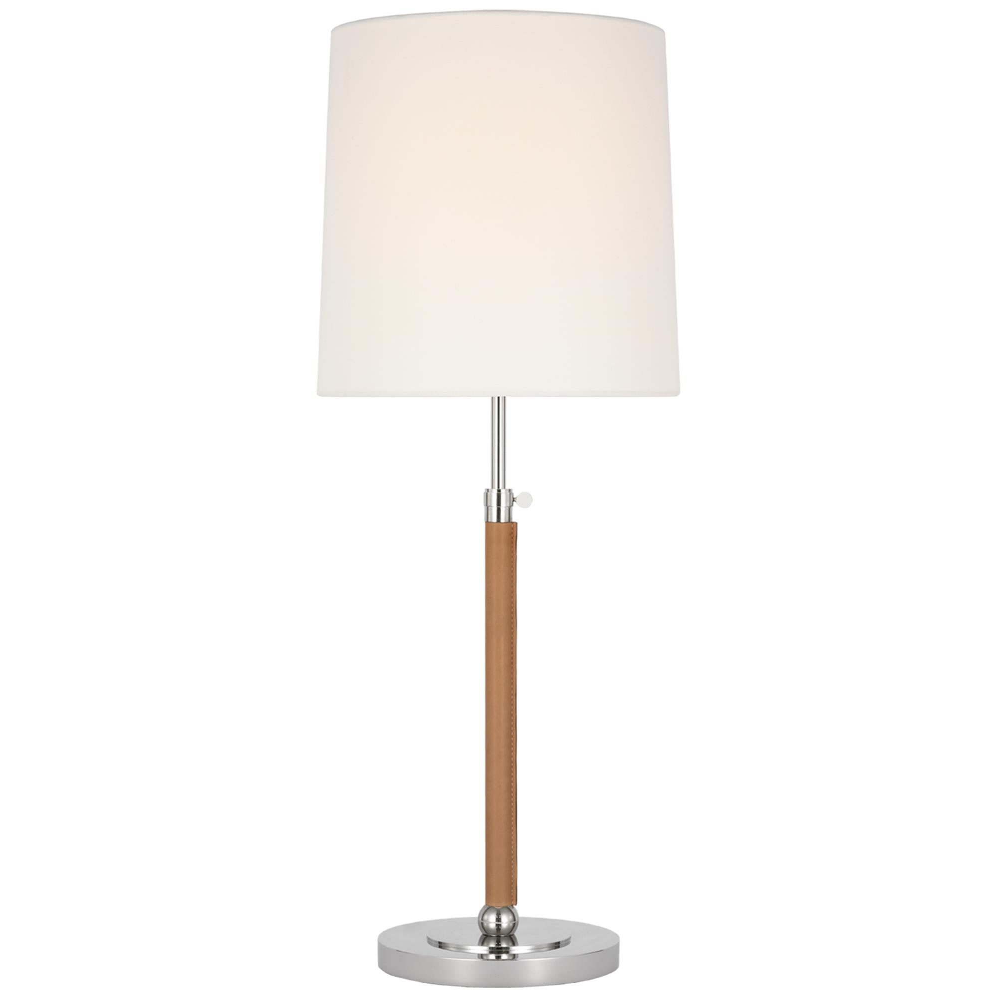 Shown in Polished Nickel and Natural Leather finish