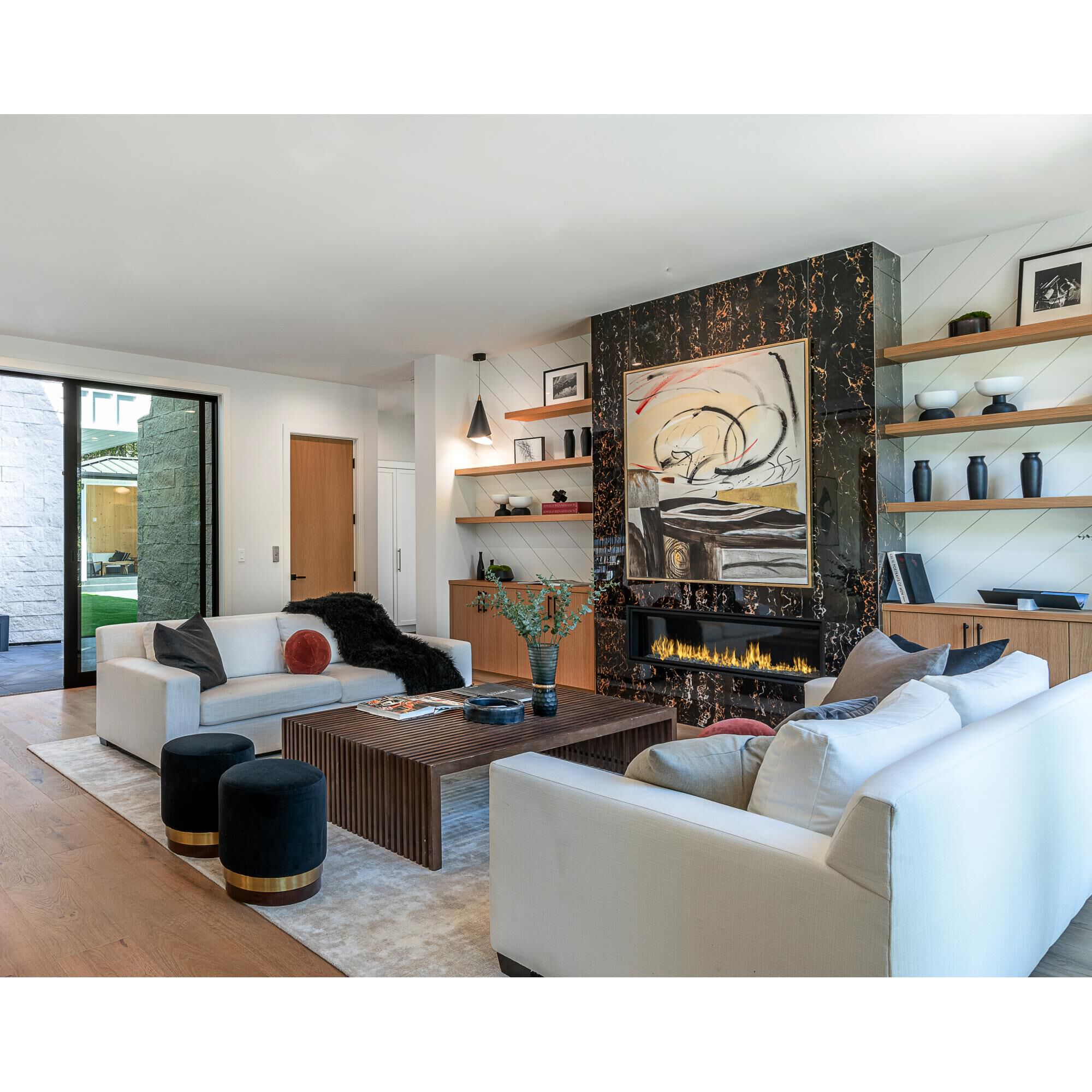 Shown in Black  -  Metallic Gold finish and Steel shade