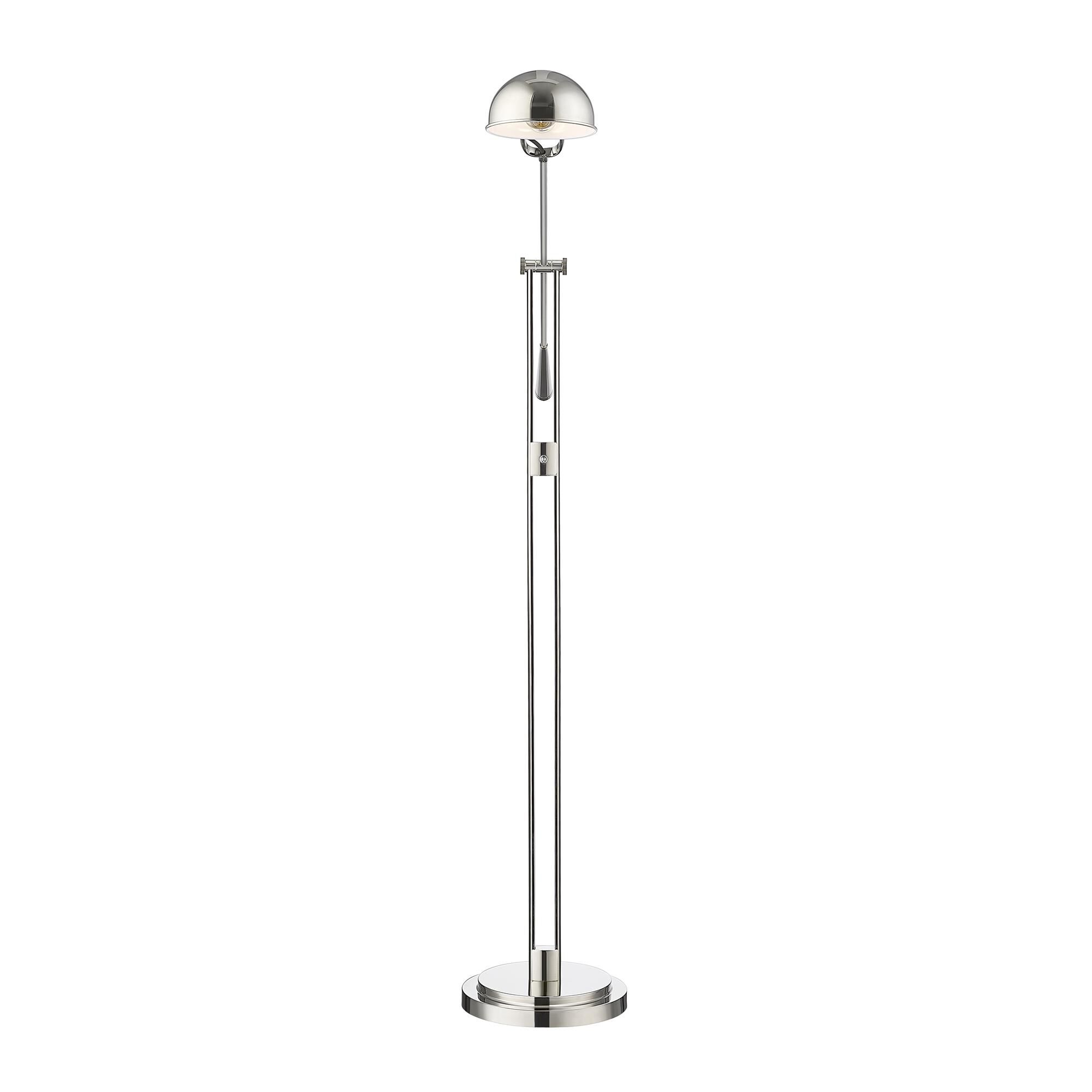 Shown in Polished Nickel finish and Polished Nickel glass and Polished Nickel shade