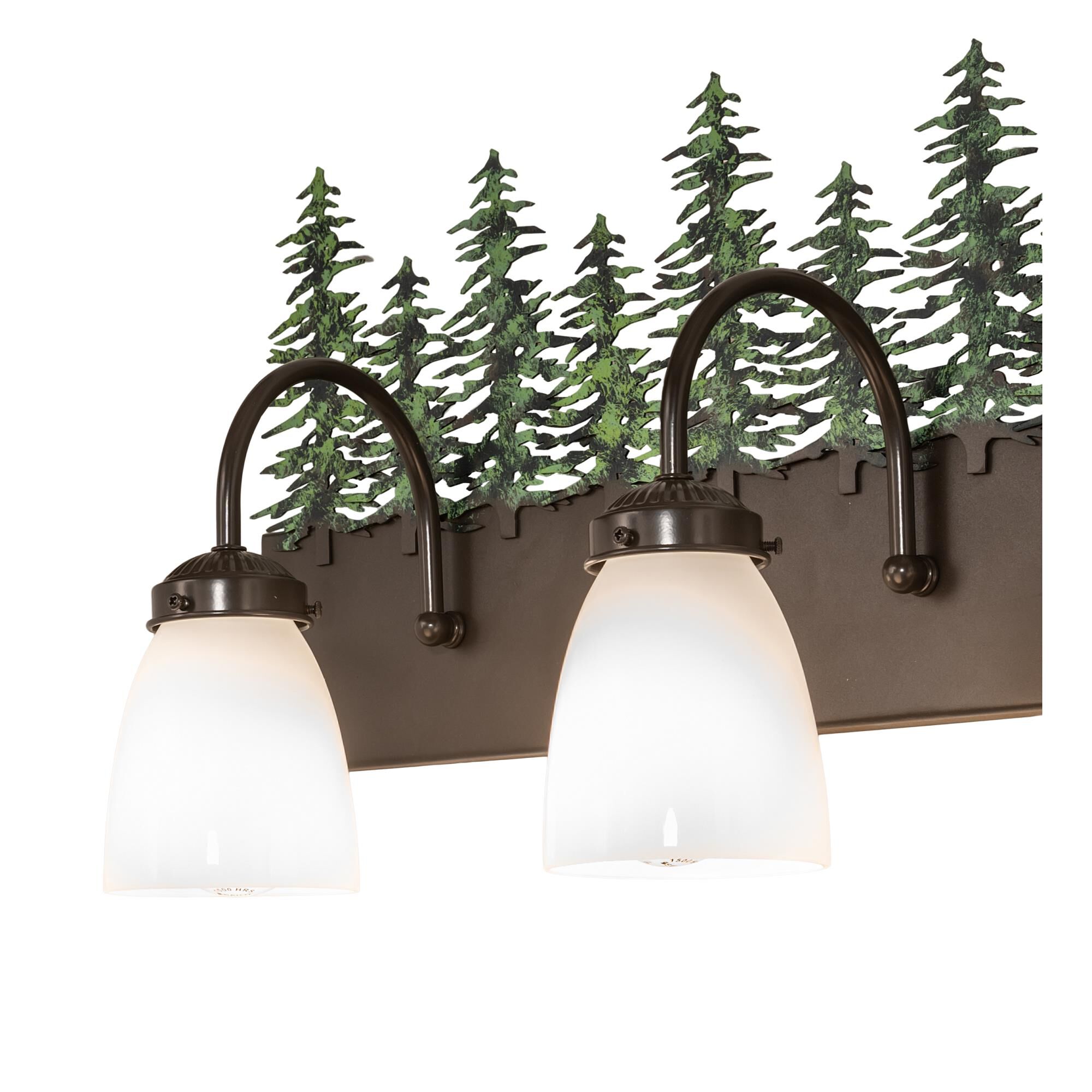 Shown in Timeless Bronze finish and Green;White glass