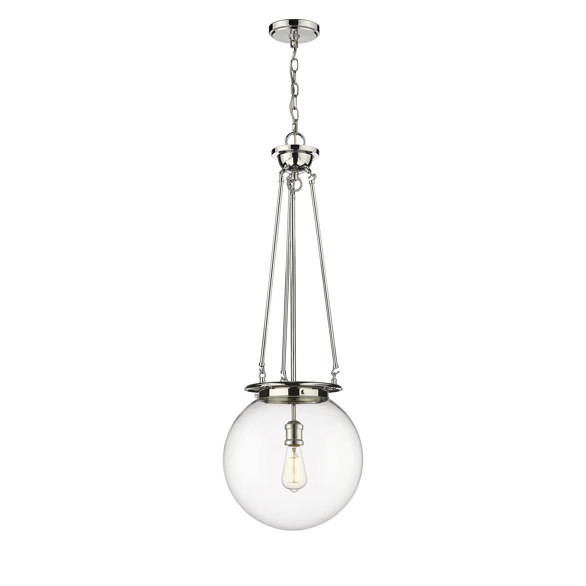 Shown in Polished Nickel finish and Clear glass