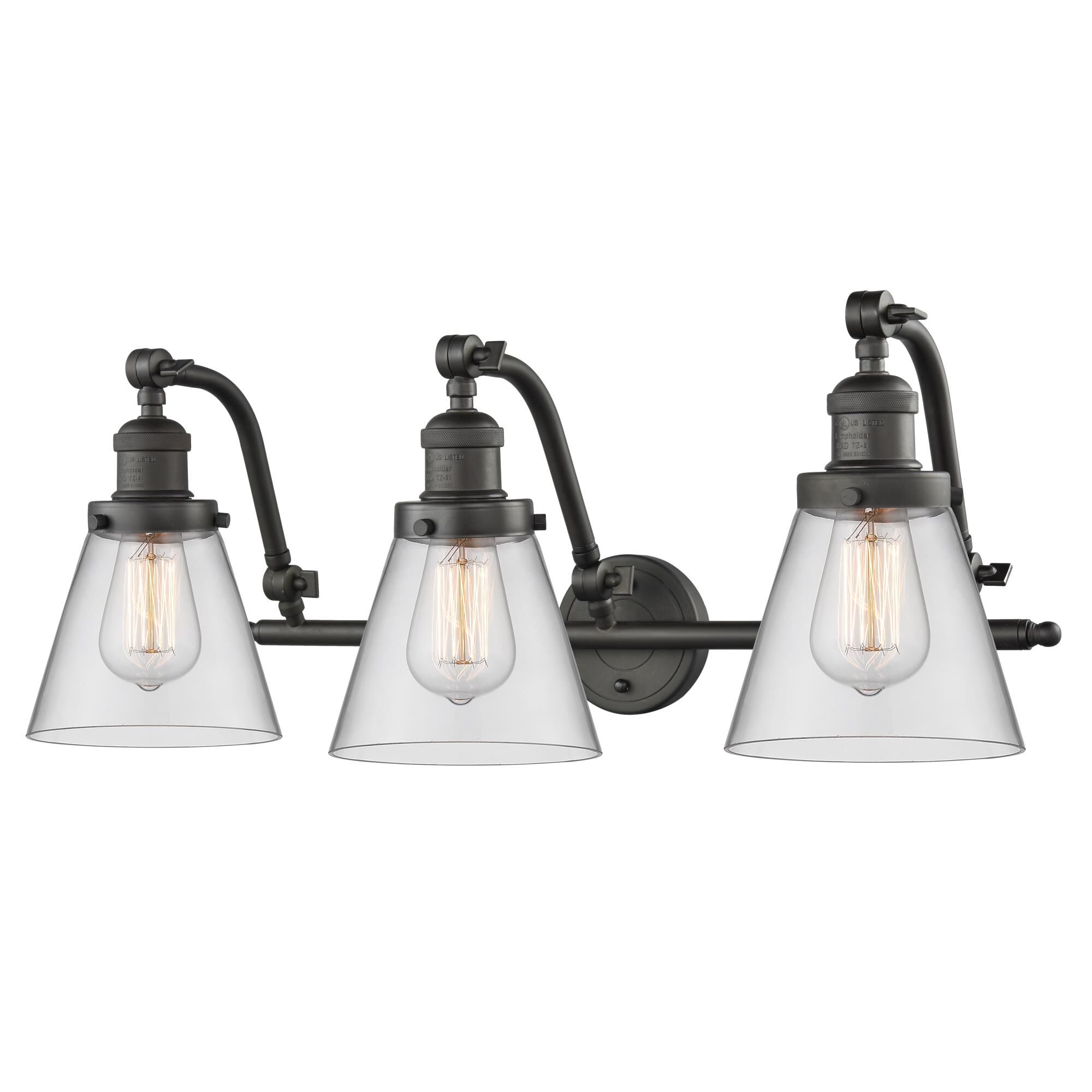 Bruno Marashlian Small Cone 28 Inch 3 Light Bath Vanity Light by Innovations Lighting