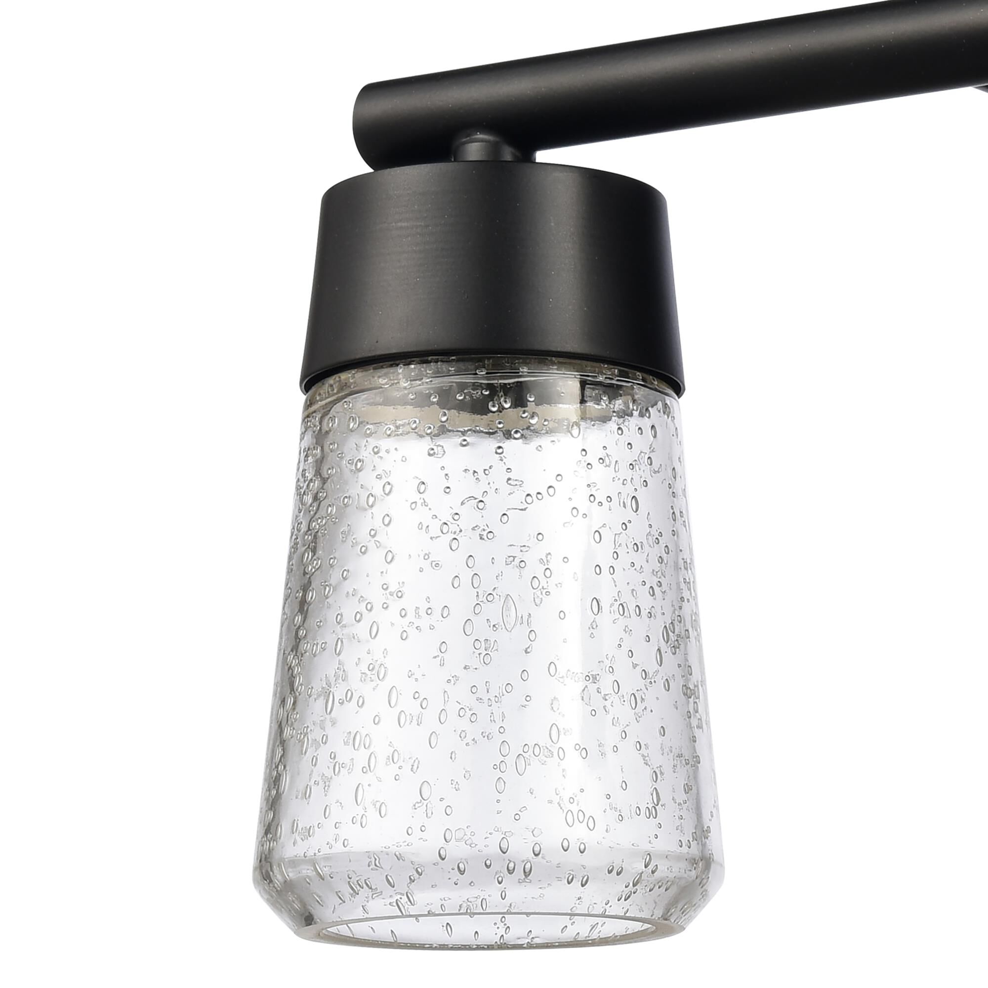 Shown in Black finish and Clear Clear Seeded glass