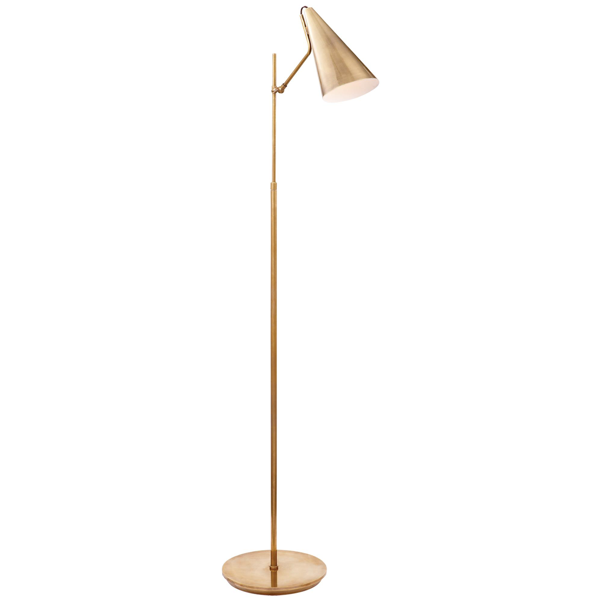 Shown in Hand-Rubbed Antique Brass finish and Antique Brass shade