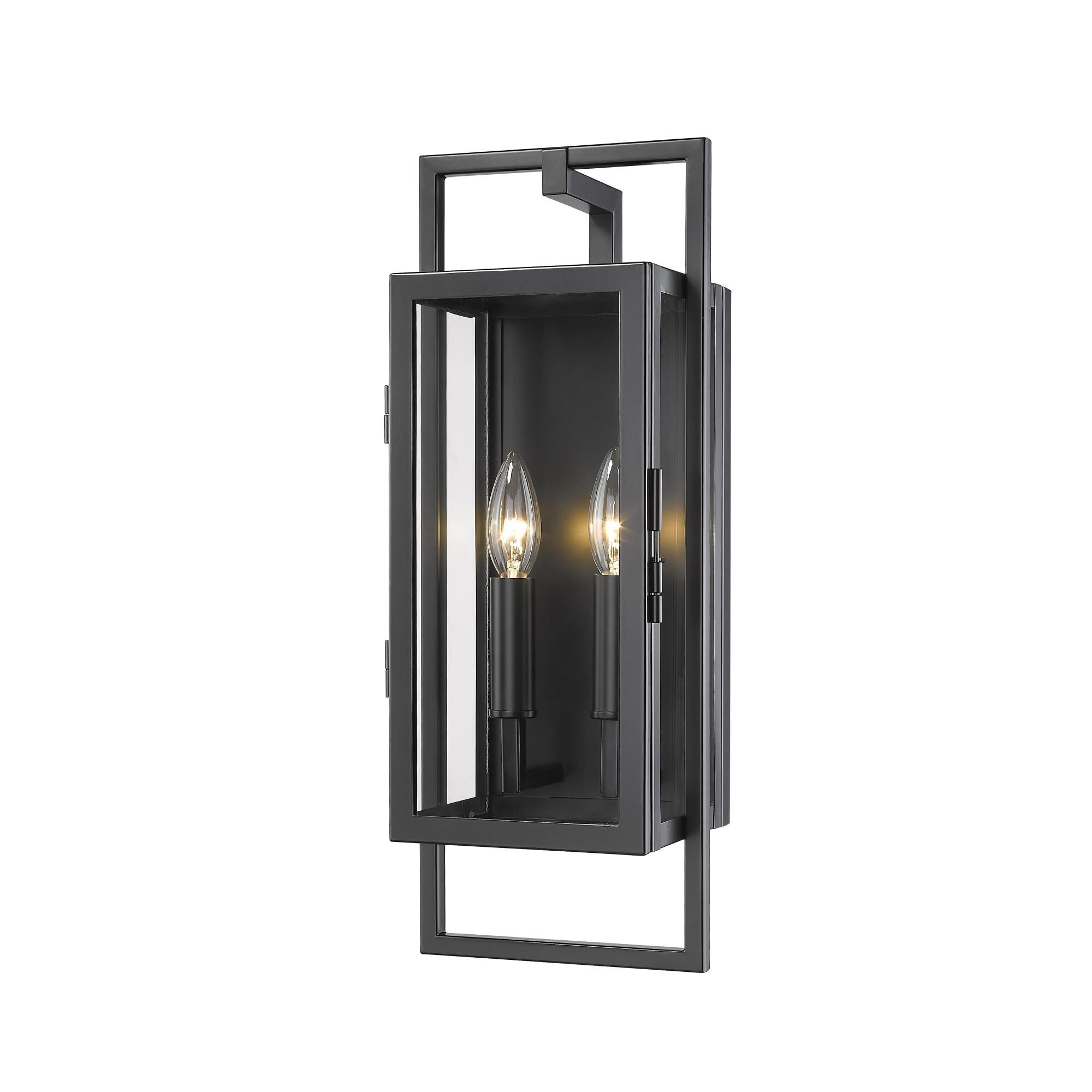 Shown in Black finish and Glass shade