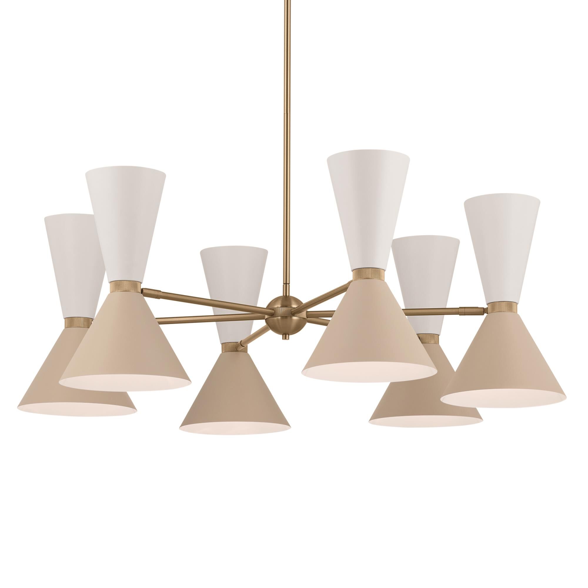 Shown in Champagne Bronze with Greige finish and Metal and Cone shade
