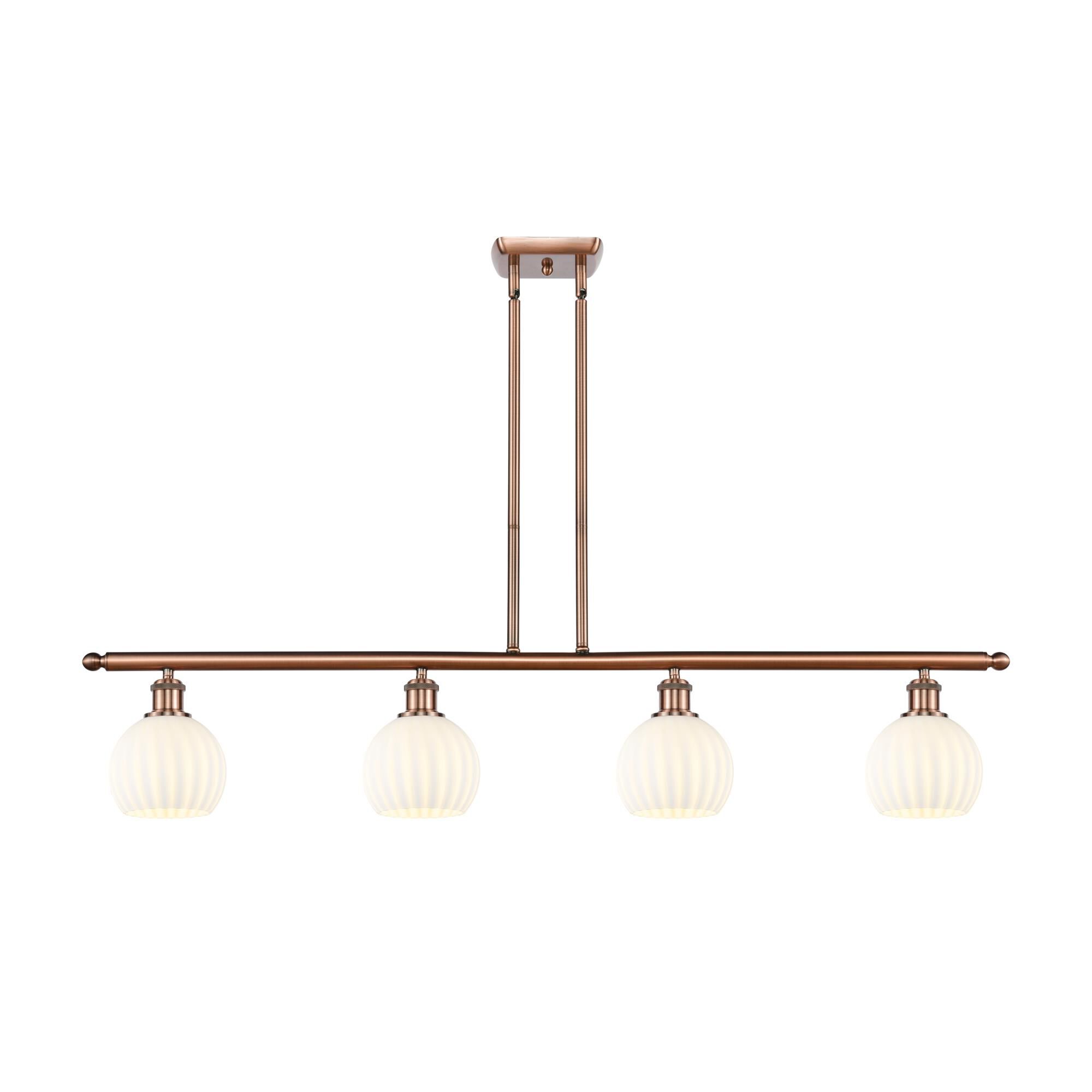 Shown in Antique Copper finish and White Venetian glass