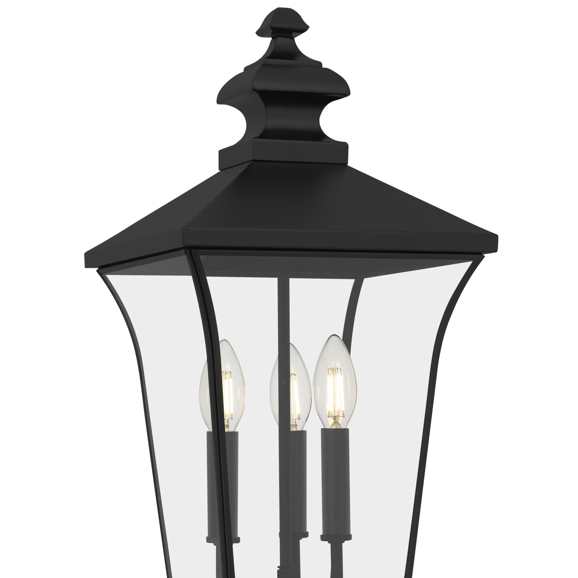 Shown in Matte Black finish and Clear  Glass shade