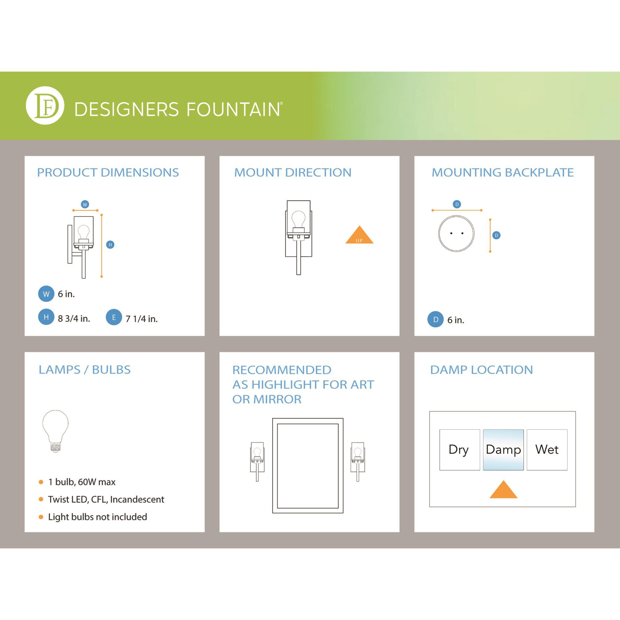 Designers Fountain Matteson 8 Inch Wall Sconce