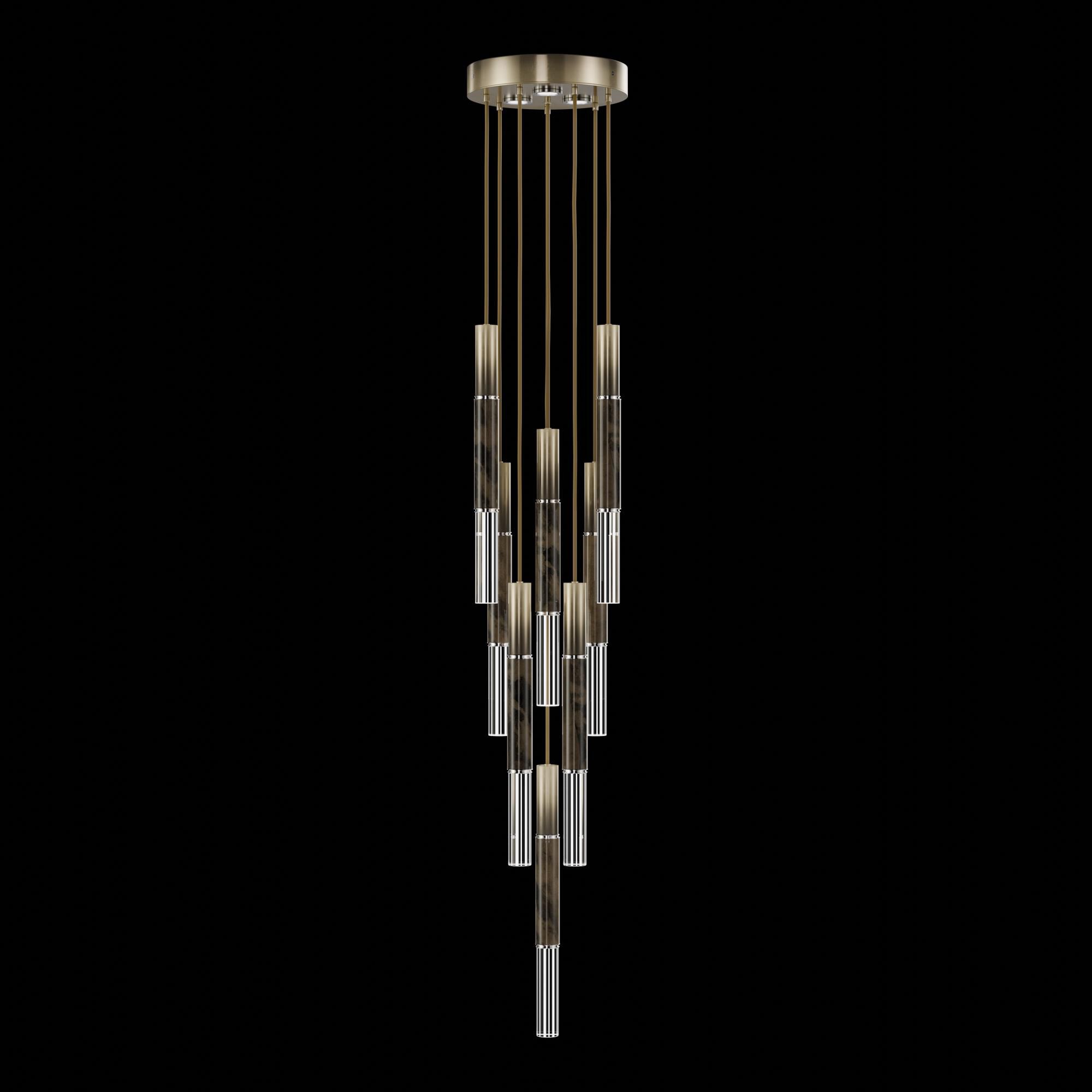 Shown in Bronze finish and True crystal and False glass