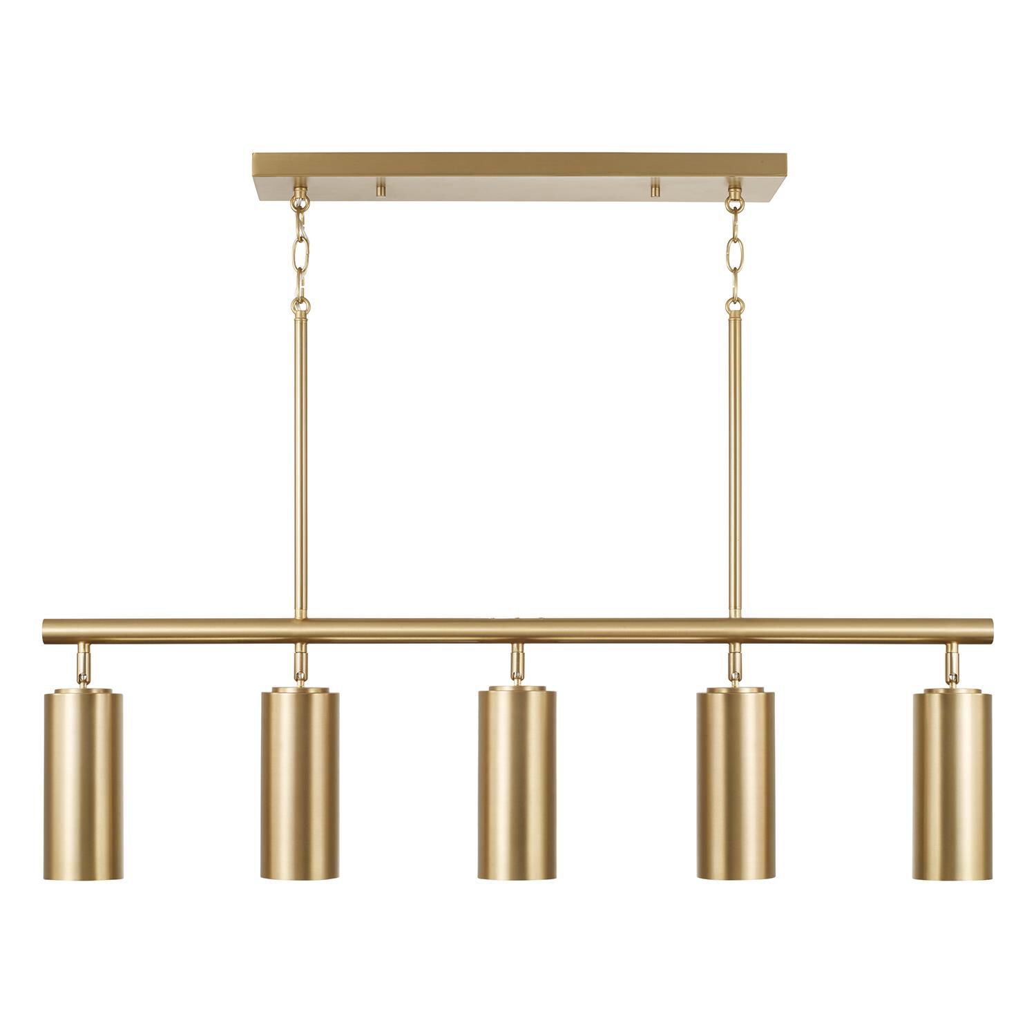 Shown in Aged Brass finish and Aged Brass Metal with White Interior shade