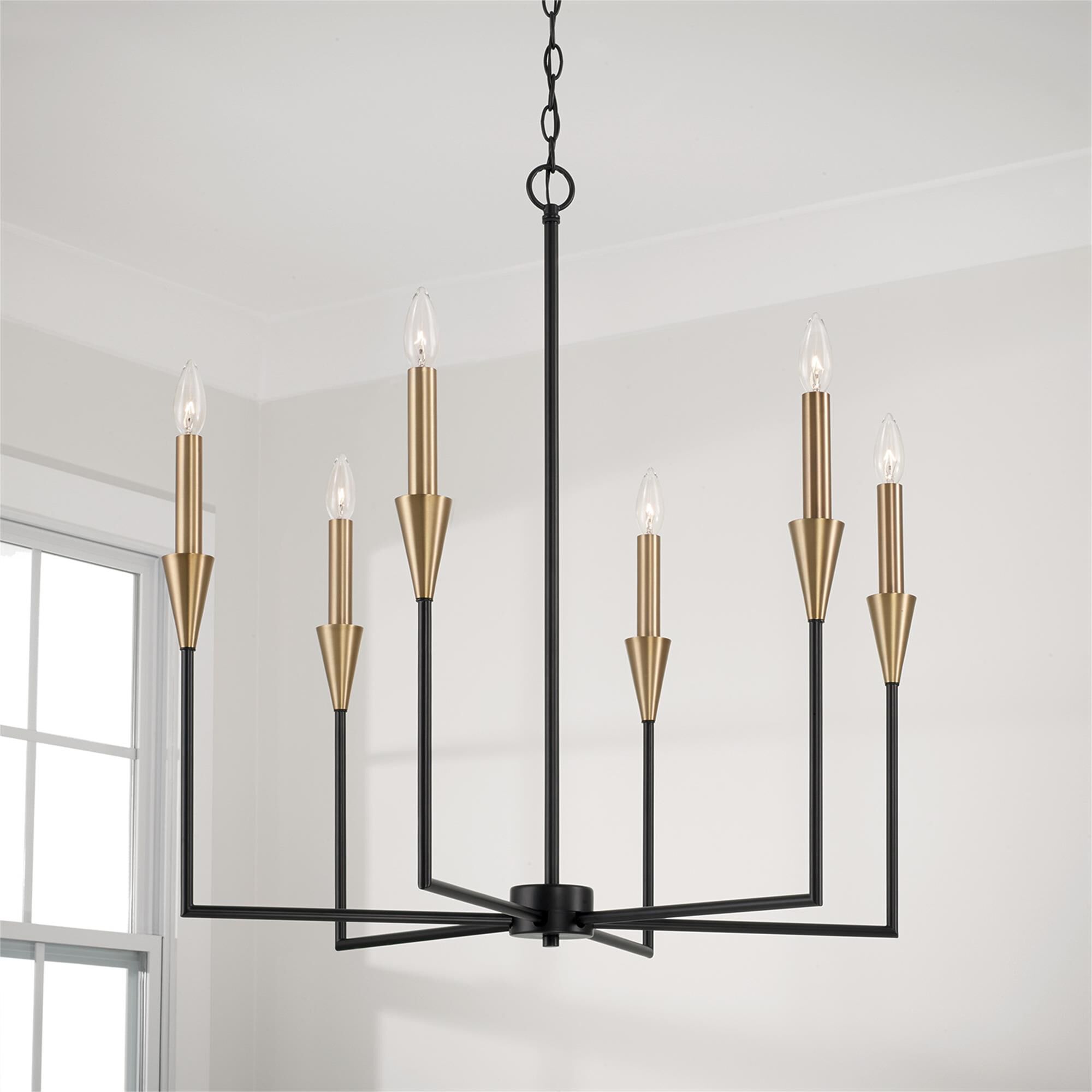 Shown in Aged Brass and Black finish