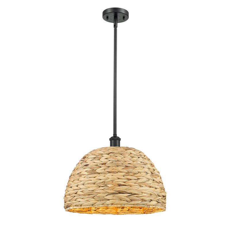 Bruno Marashlian Woven Rattan 16 Inch Large Pendant by Innovations Lighting