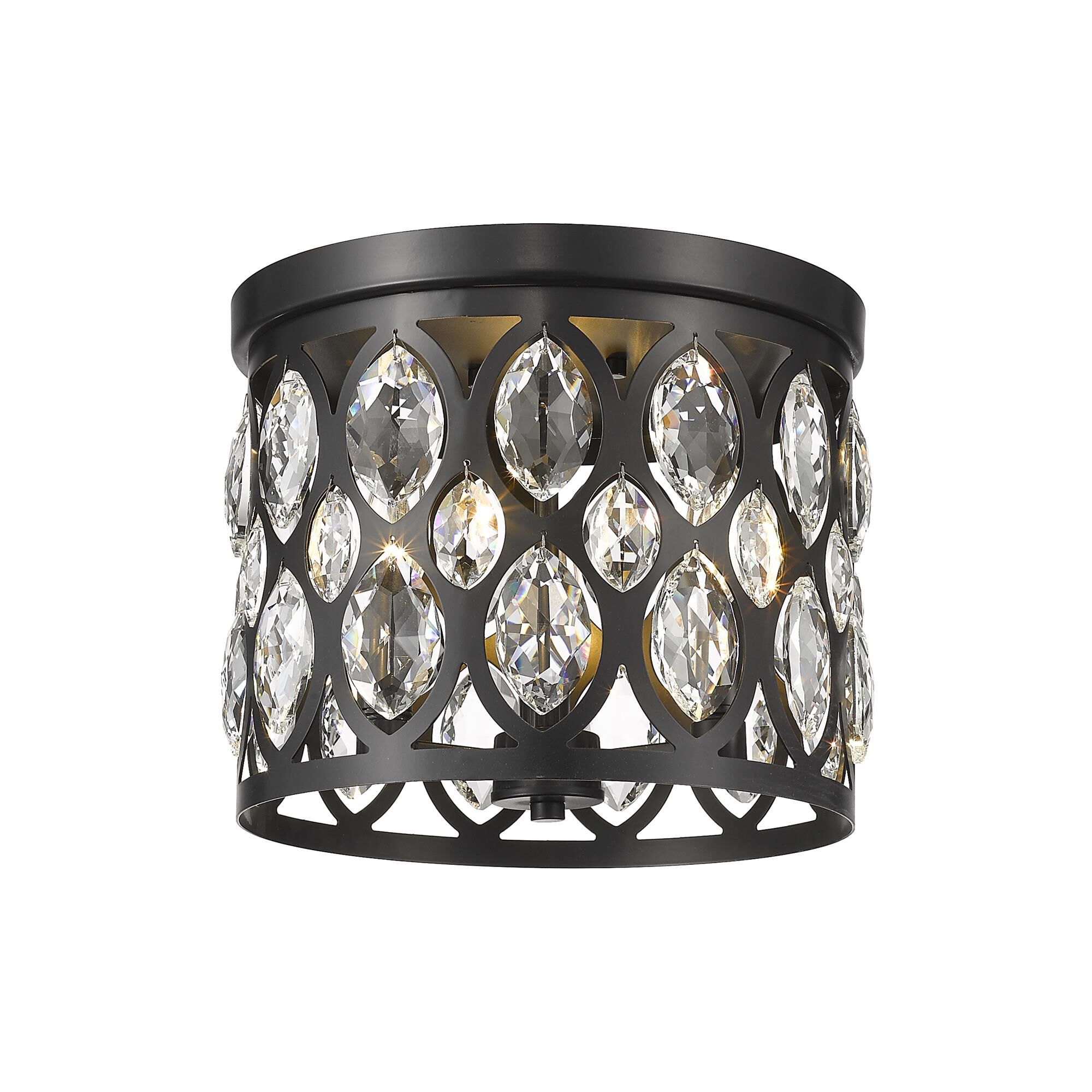 Shown in Matte Black finish and Steel + K9 Crystal glass and Steel + K9 Crystal shade