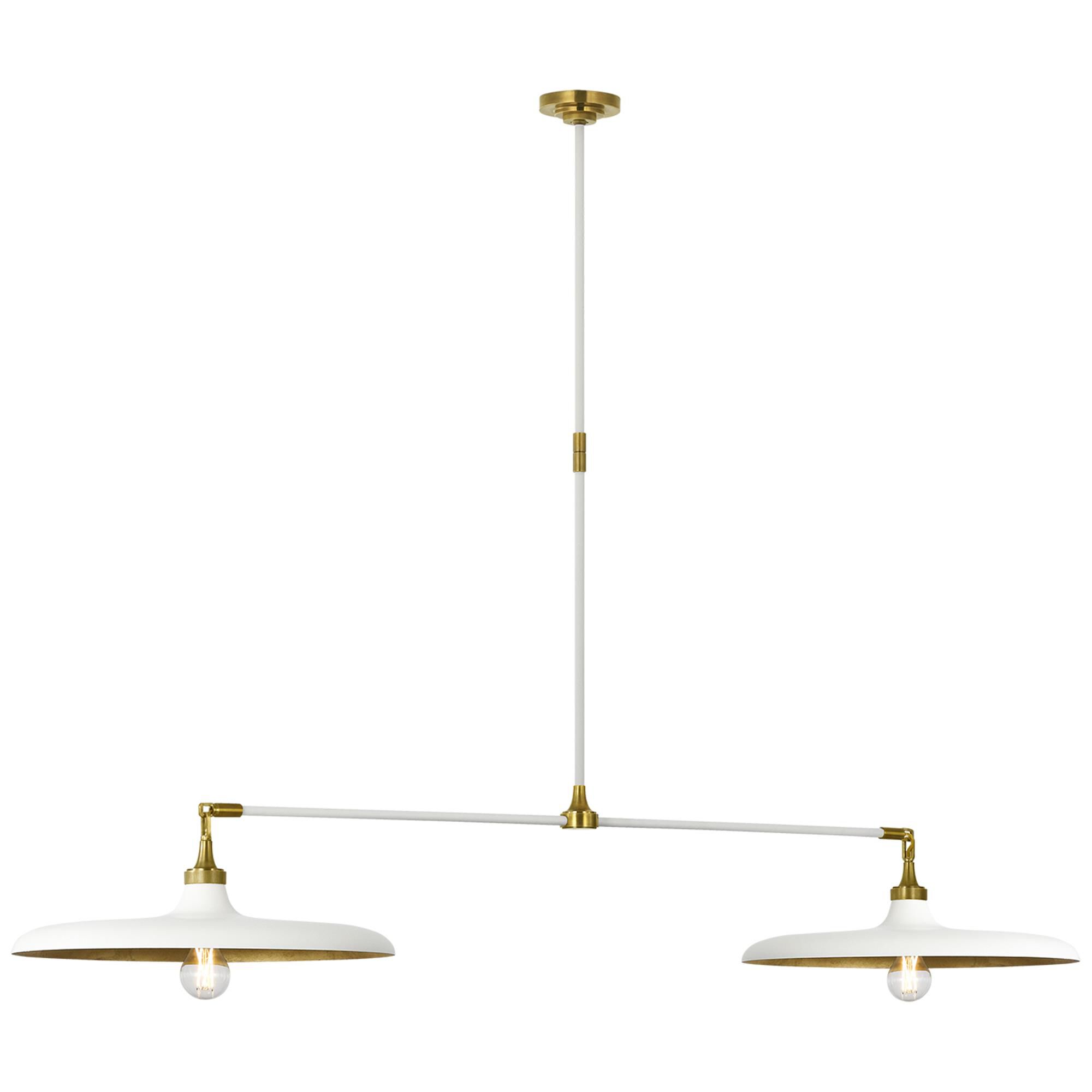 Shown in Hand-Rubbed Antique Brass and Plaster White finish and Plaster White shade