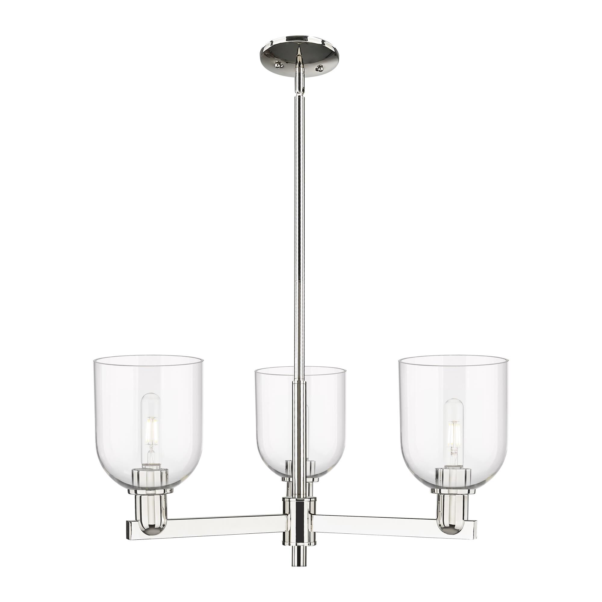 Shown in Polished Nickel finish and Clear glass