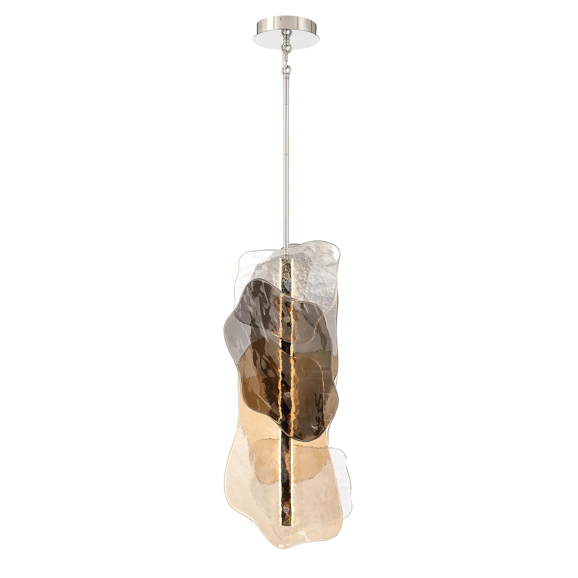 Shown in Polished Nickel finish and Mixed glass
