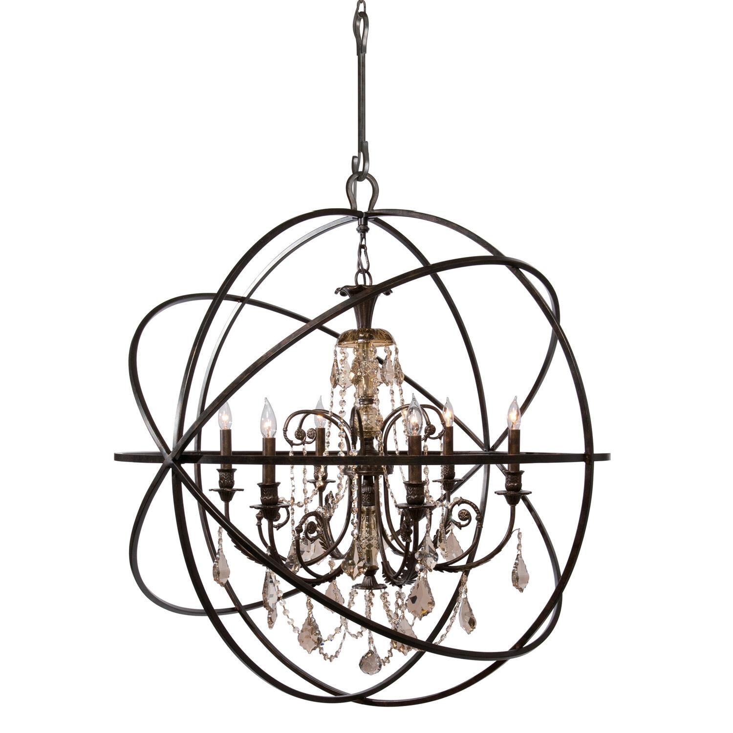 Solaris 40 Inch 6 Light Chandelier by Crystorama