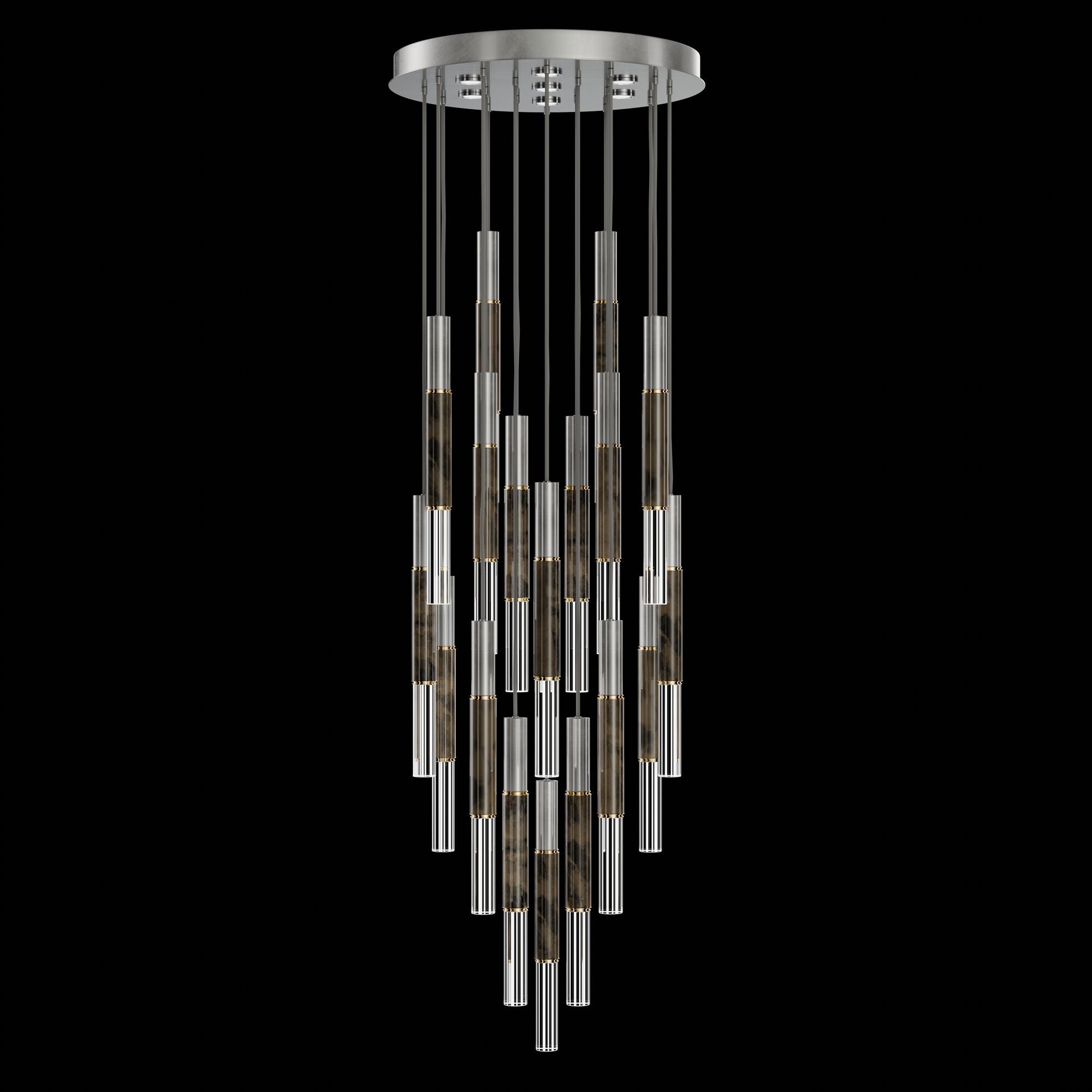 Shown in Silver finish and True crystal and False glass