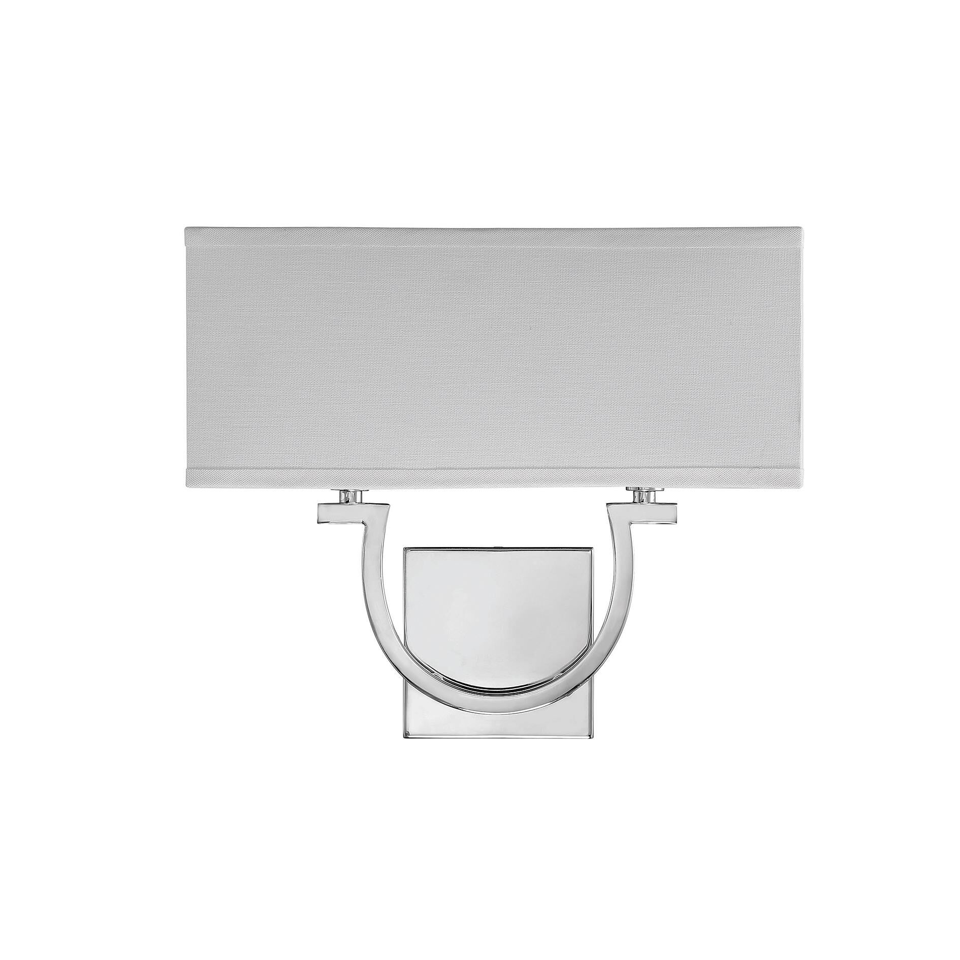Shown in Polished Nickel finish and White Linen shade