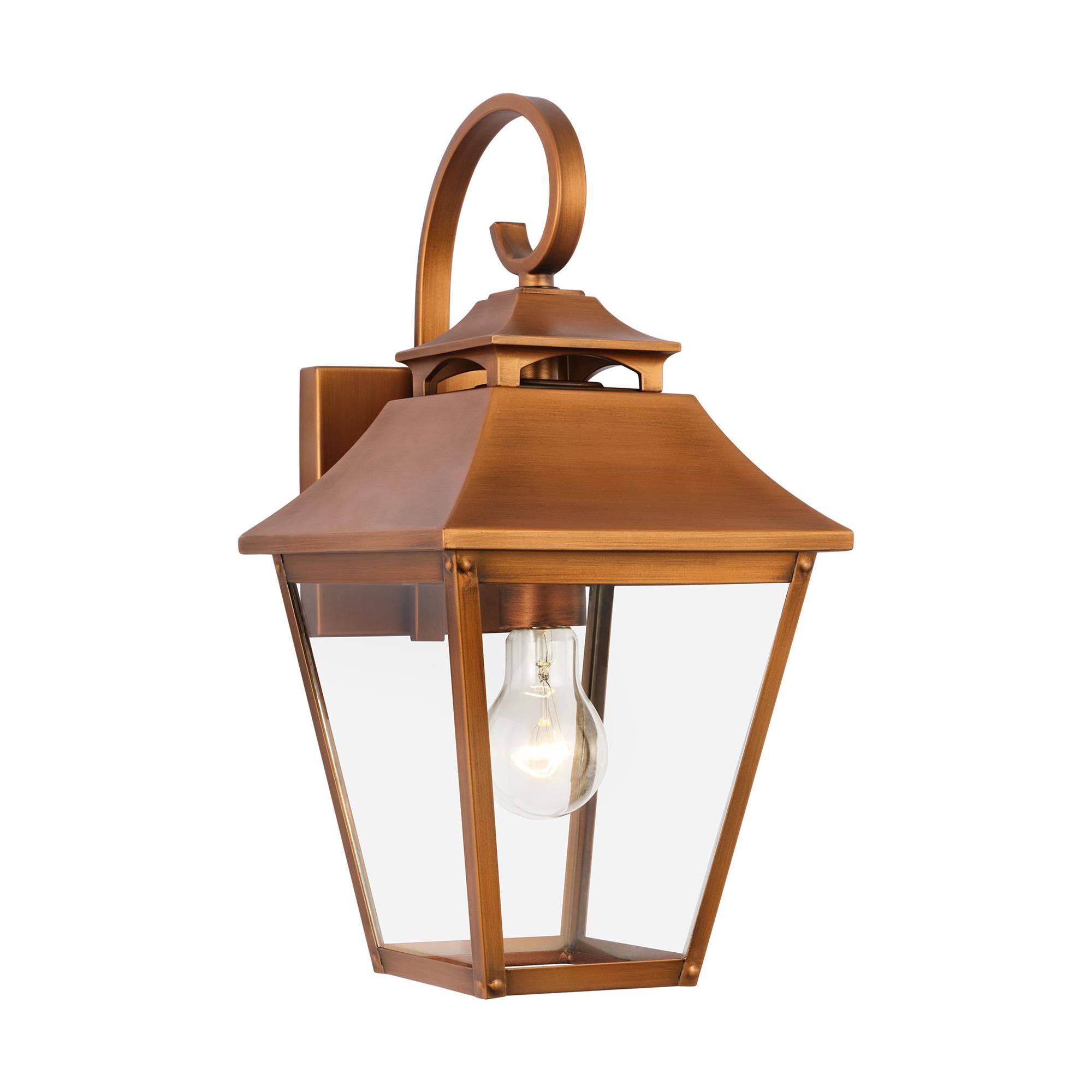 Shown in Natural Copper finish and Clear Seeded glass