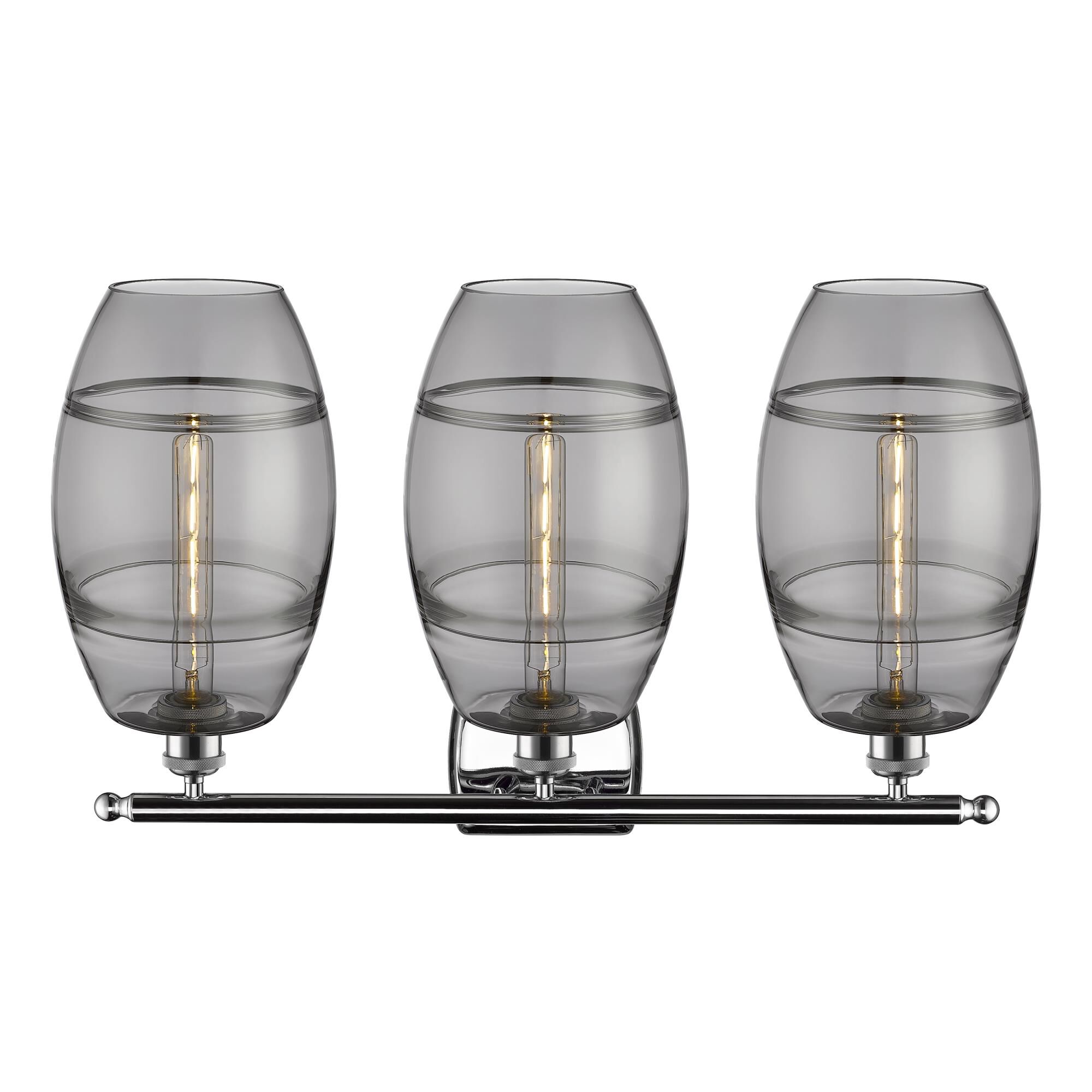 Shown in Polished Chrome finish and Light Smoke glass