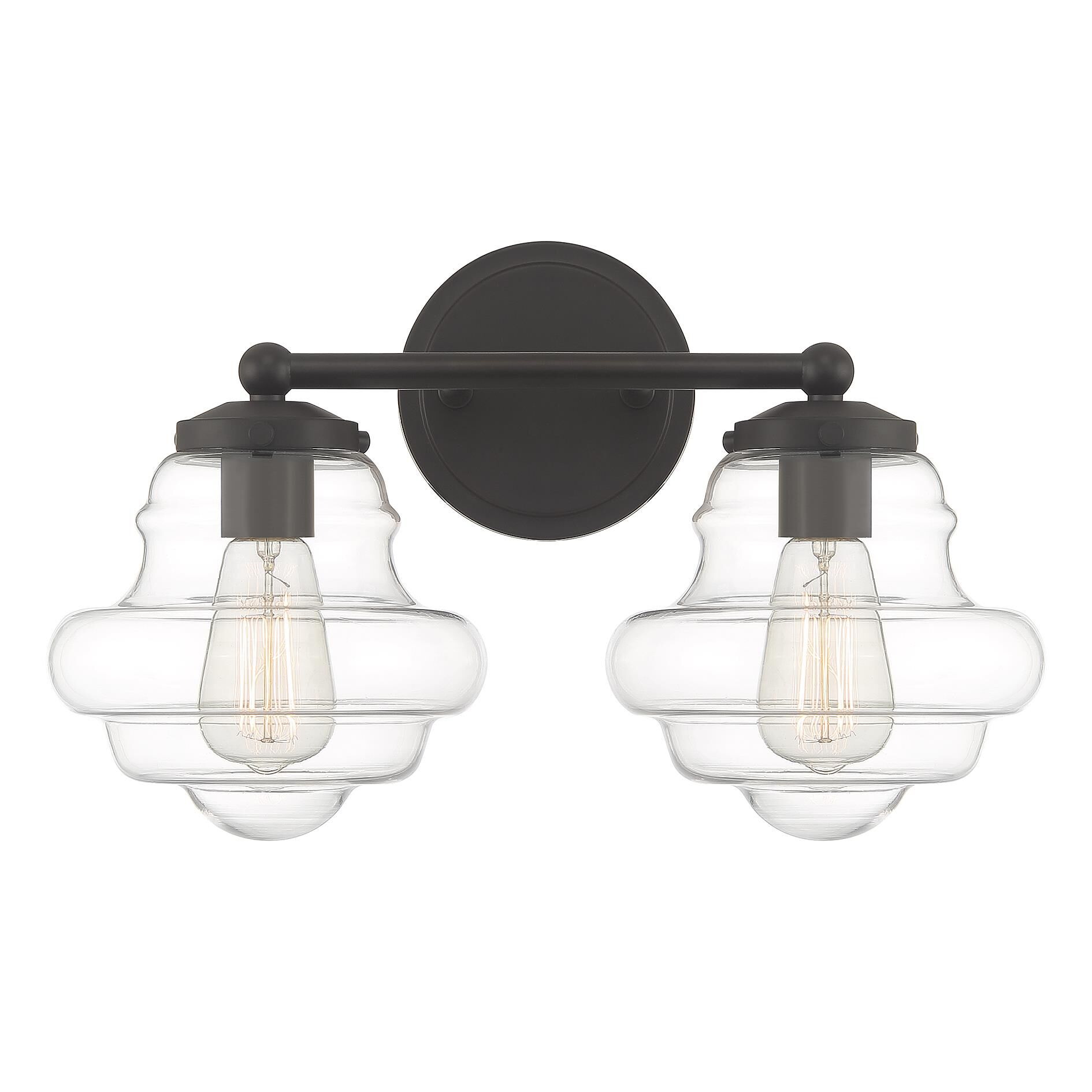 Shown in Oil Rubbed Bronze finish and Clear glass and Glass shade