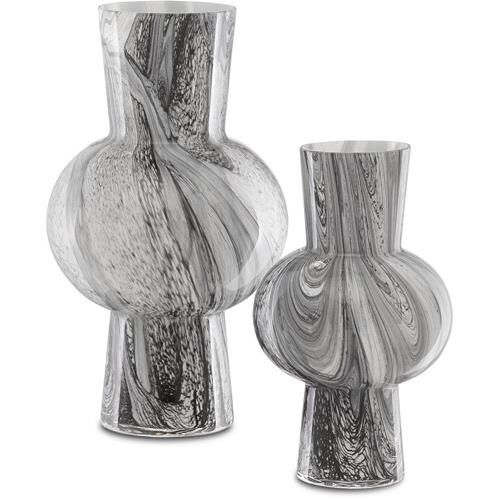 Stormy Sky Glass Vase Set of 2 Vase-Urn by Currey and Company
