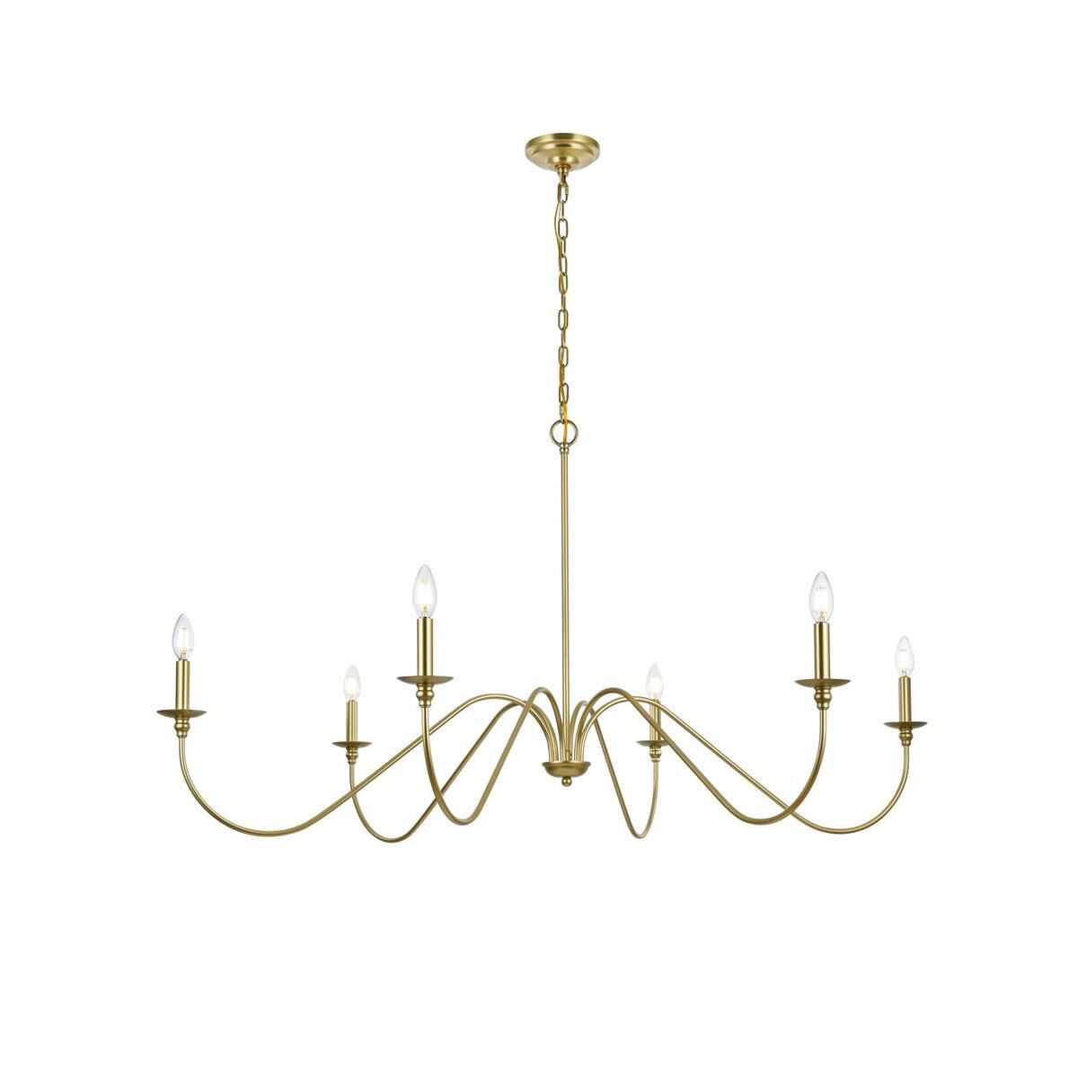 Rohan 54 Inch 6 Light Chandelier by Elegant Lighting