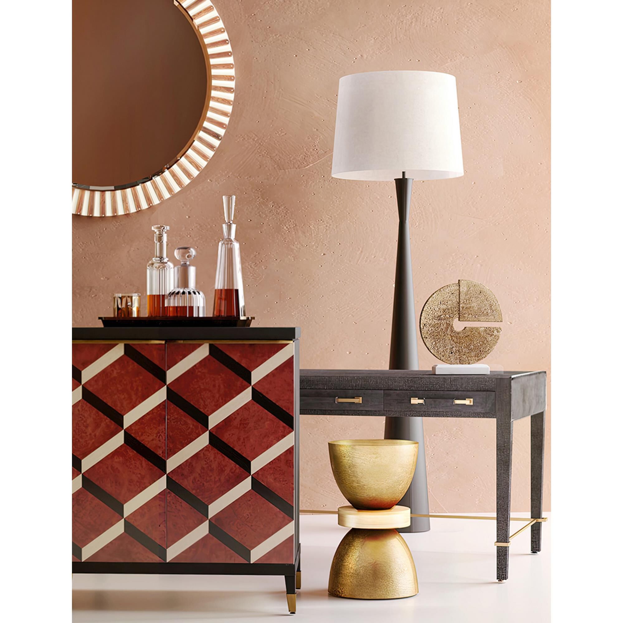 Shown in Aged Brass-White finish