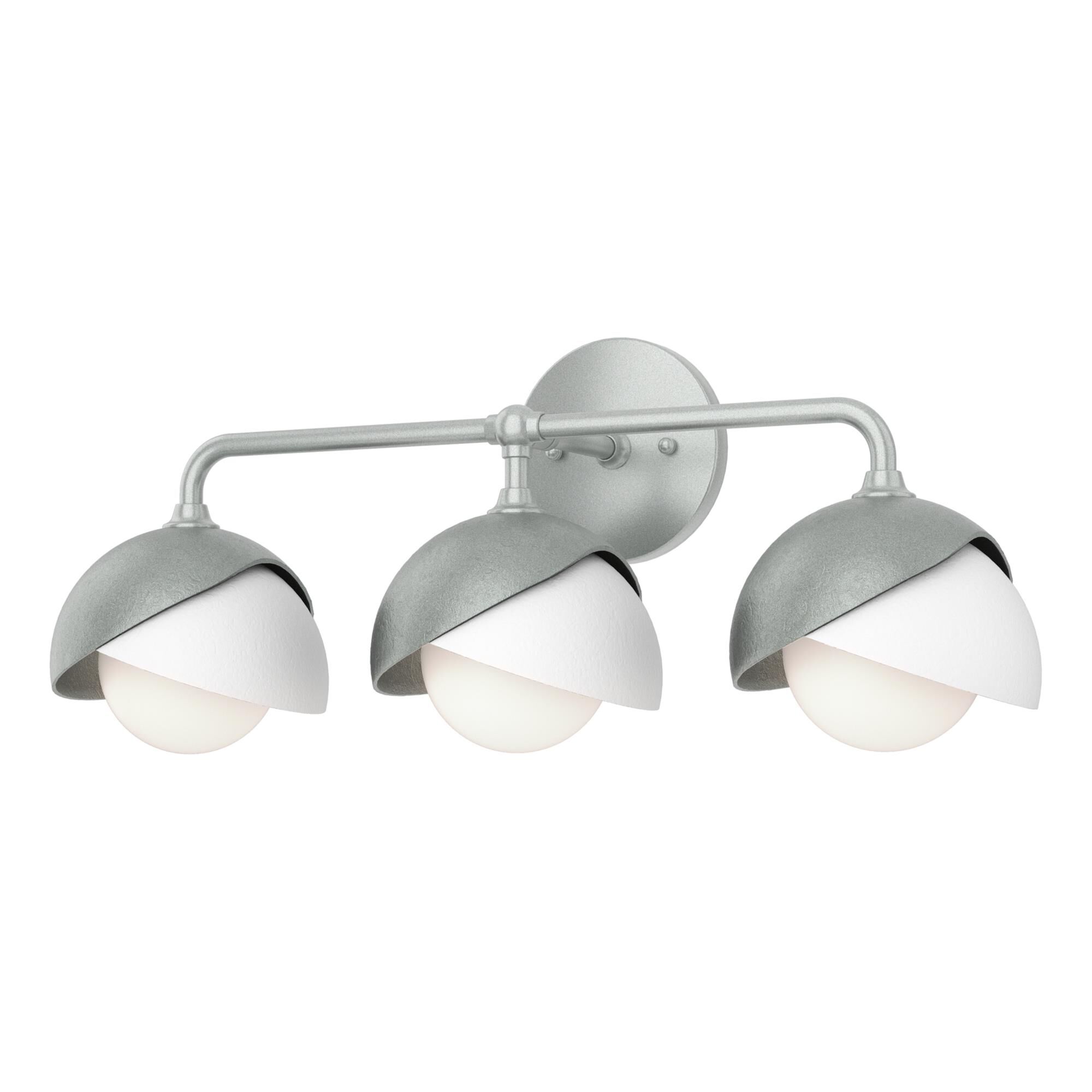 Shown in Vintage Platinum finish and Opal glass