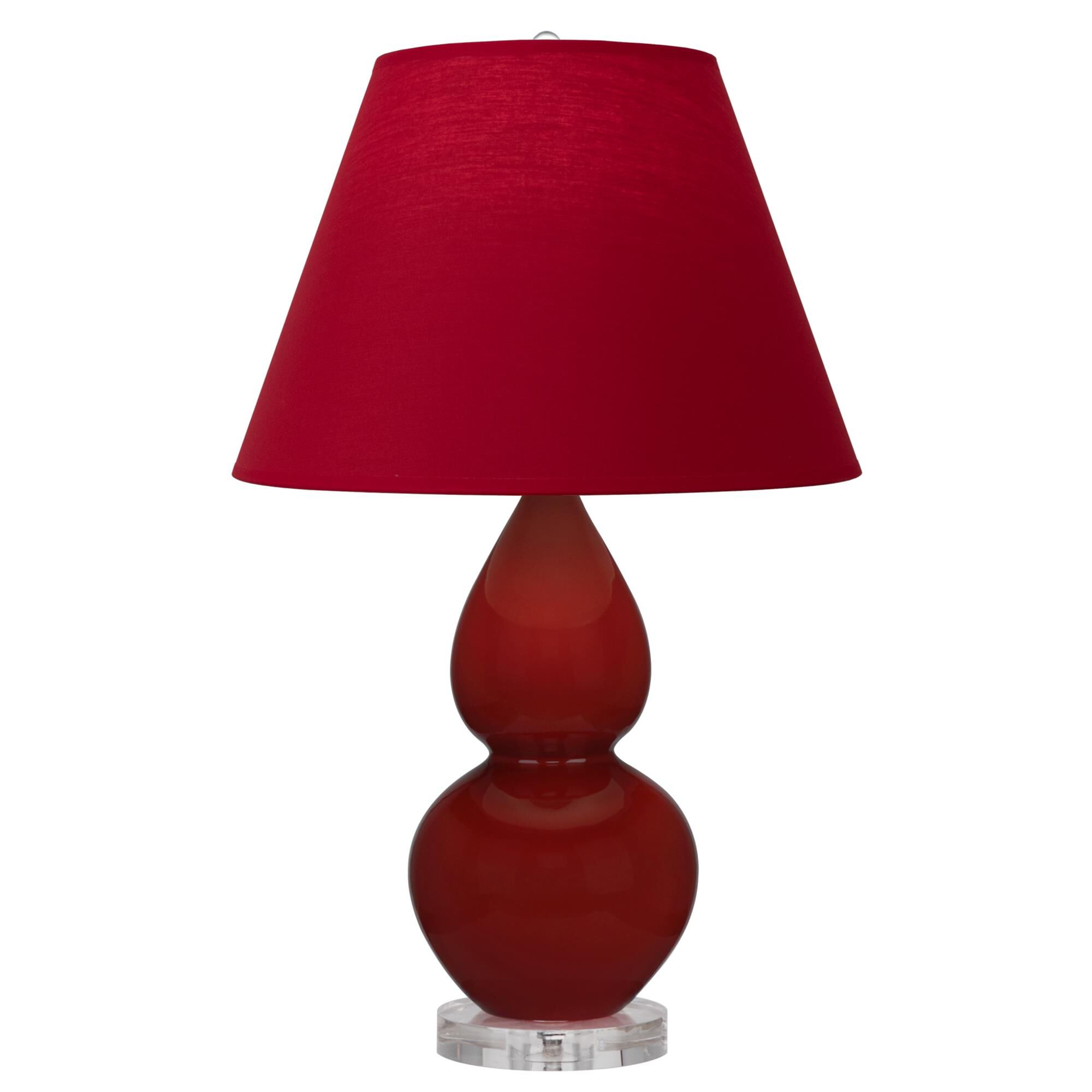 Shown in Oxblood finish and Rose Red with Ink Black Lining shade and Lucite accent