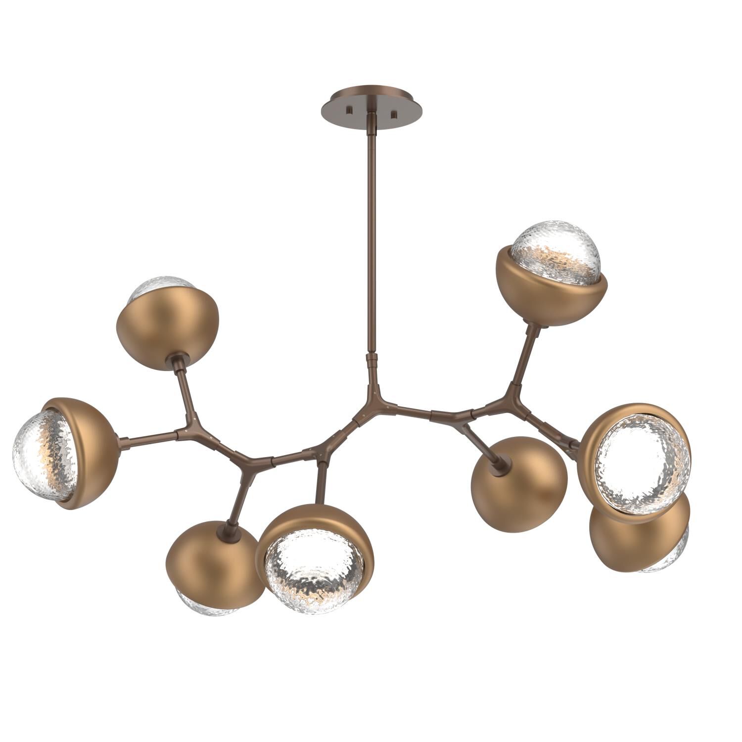 Shown in Burnished Bronze finish and Clear glass and Novel Brass accent