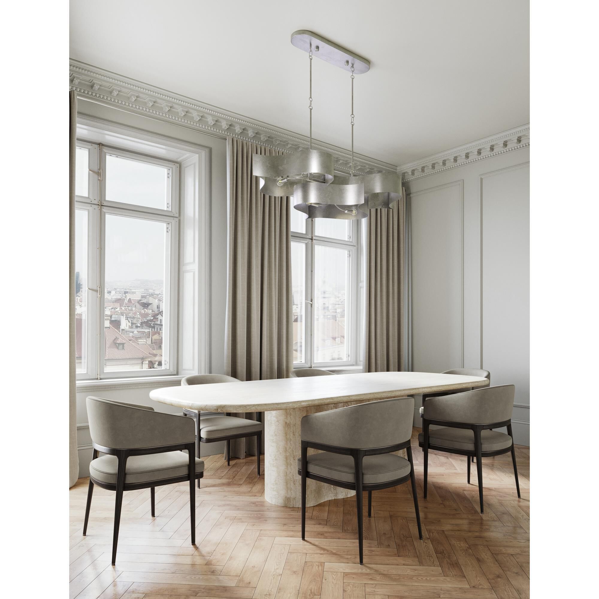 Shown in Contemporary Silver Leaf finish