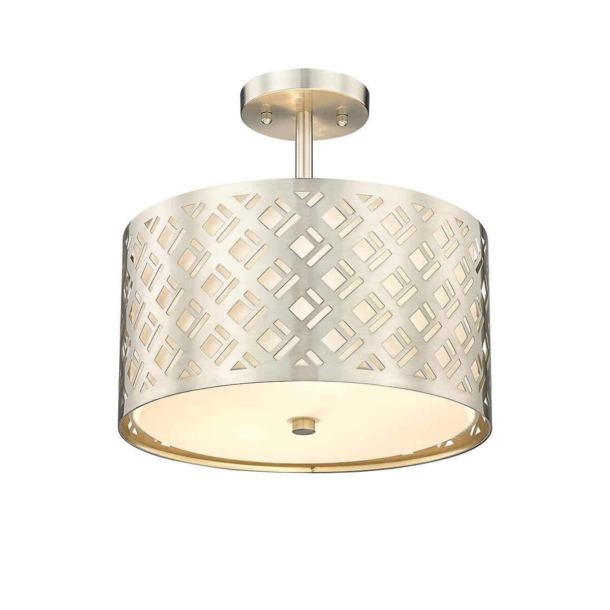 Shown in Brushed Nickel finish and Metal shade