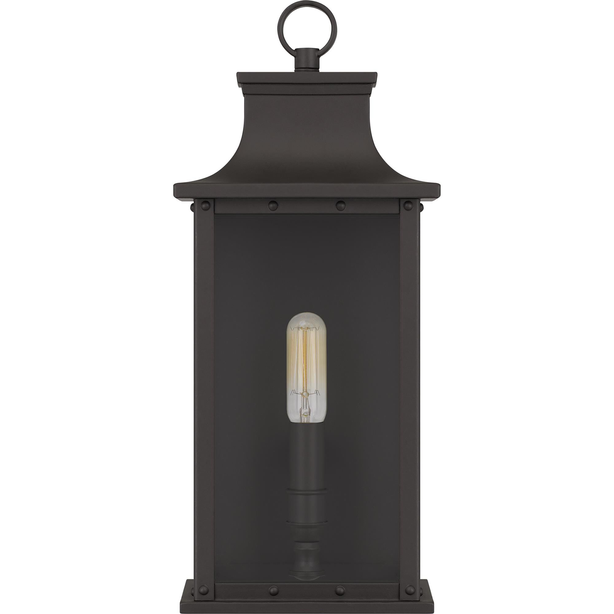 Shown in Old Bronze finish and Clear Tempered Glass Panel shade