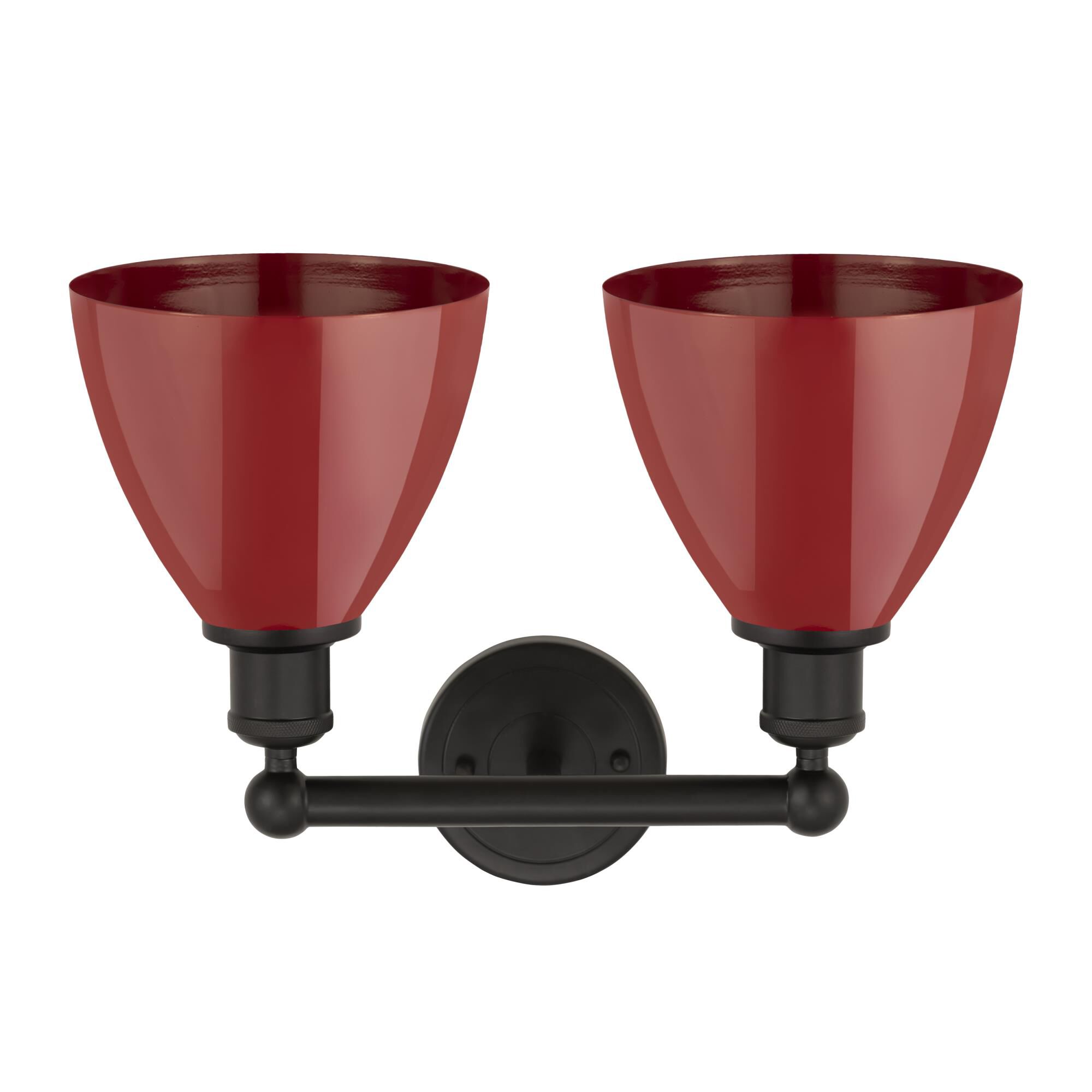 Shown in Oil Rubbed Bronze and Red finish and Red Metal shade