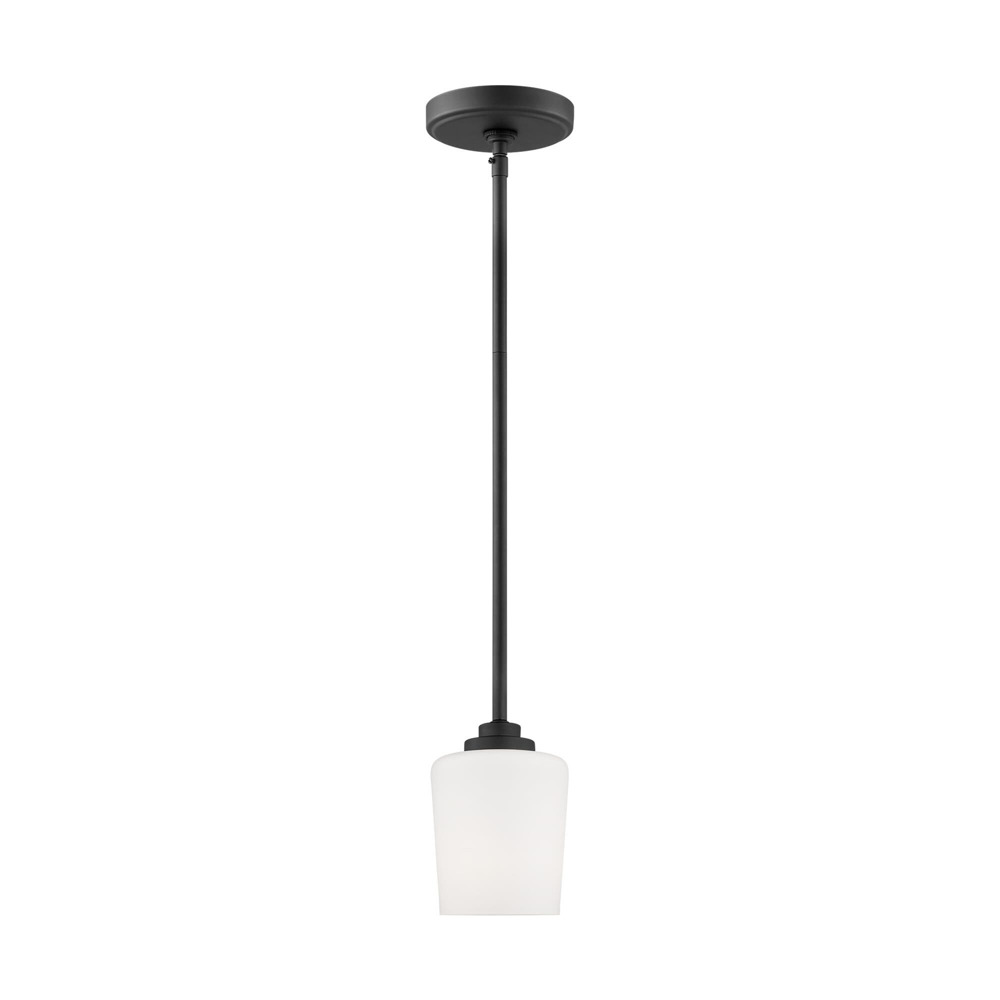 Shown in Midnight Black finish and Etched / White Inside glass and Etched / White Inside Glass shade