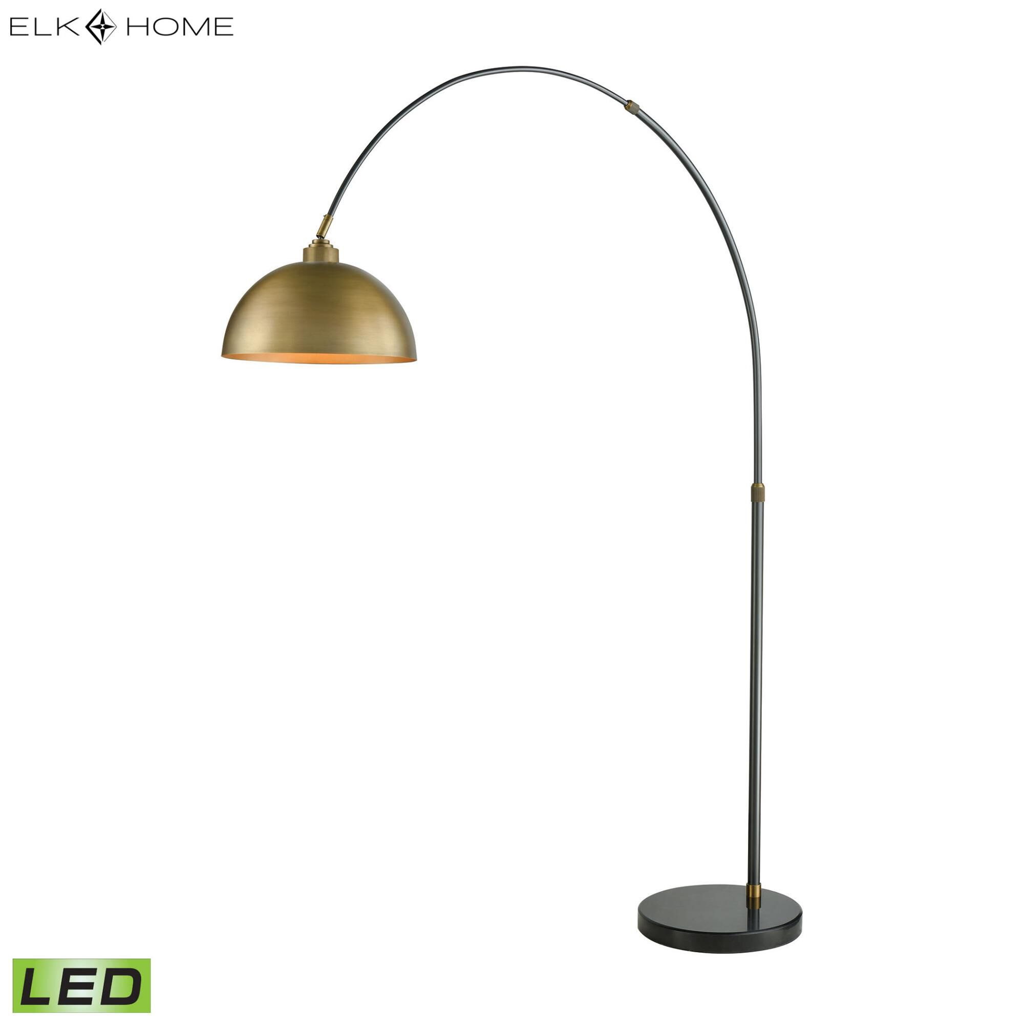 Shown in Aged Brass finish and Gold Metal shade