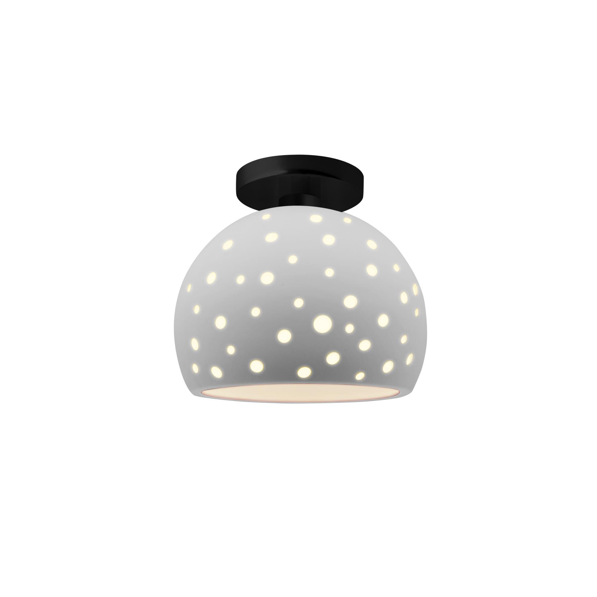 Perforated Globe 7 Inch Semi Flush Mount by Justice Design Group