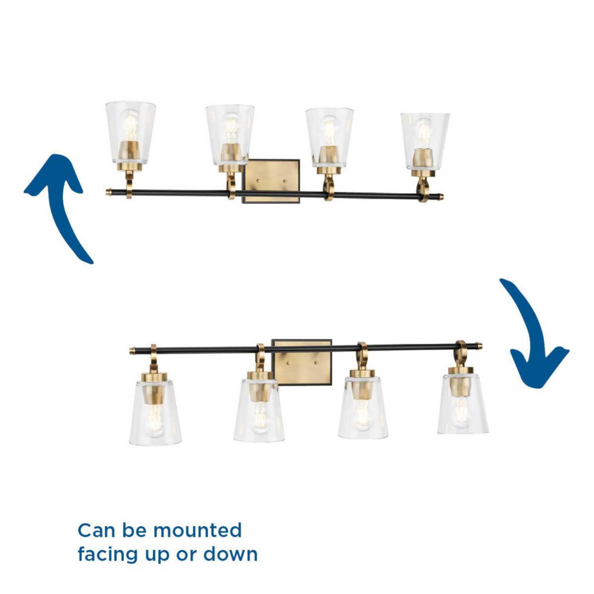 Shown in Vintage Brass finish and Clear glass