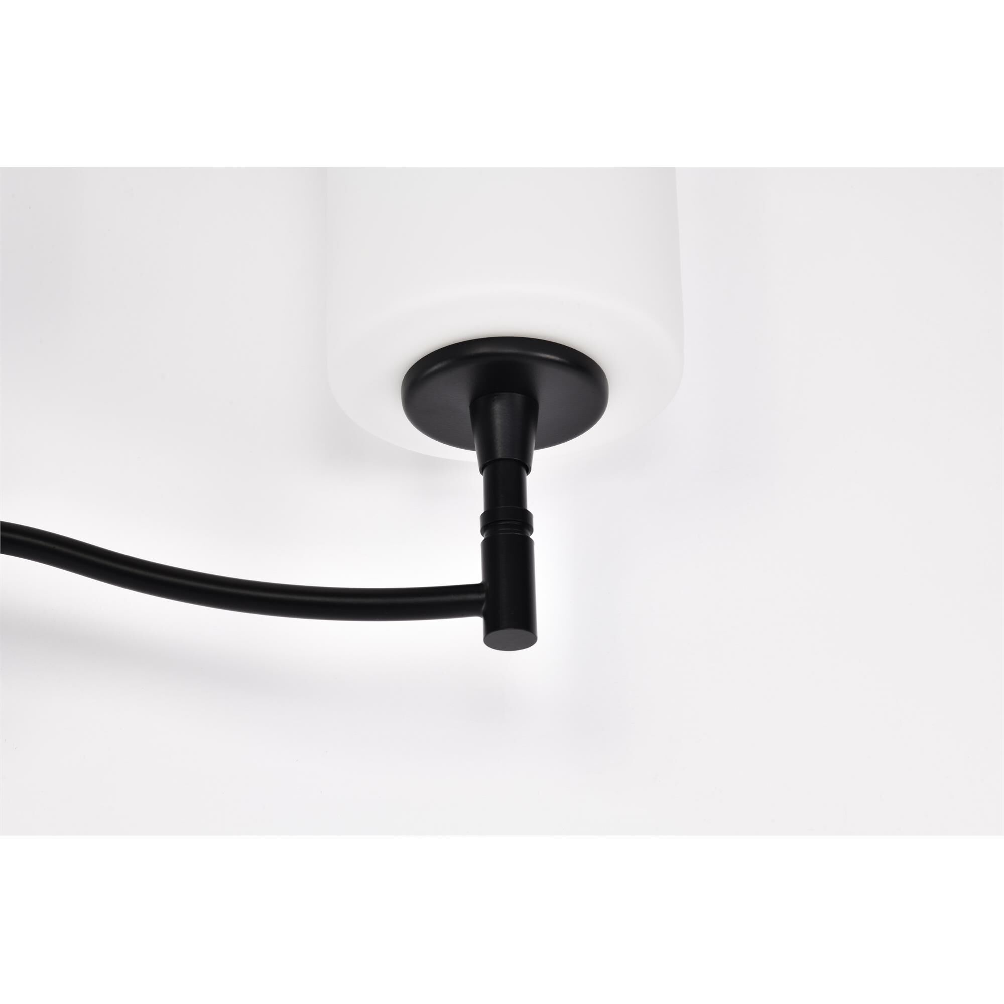 Shown in Matte Black finish and White Opal glass