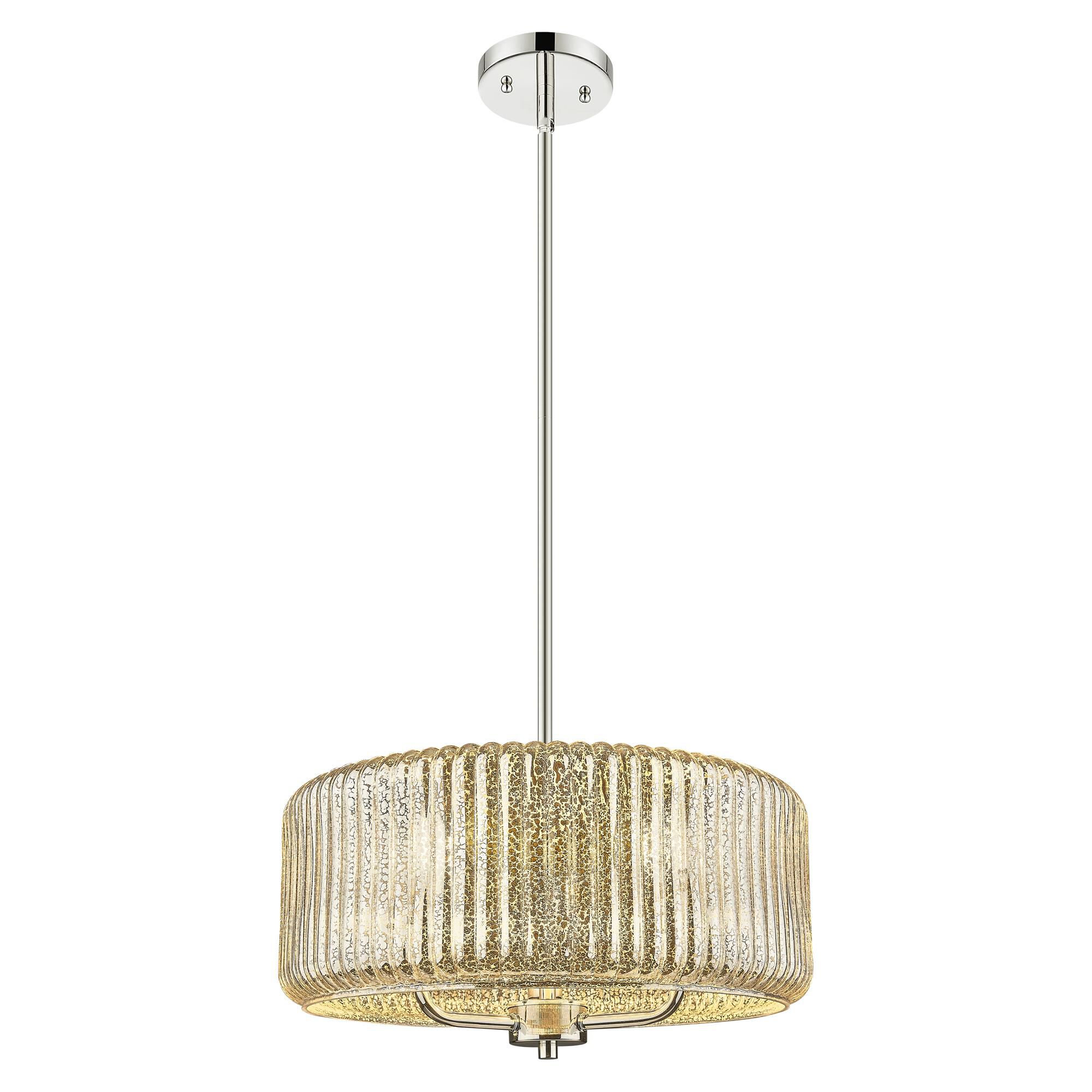Shown in Polished Nickel finish and Mercury glass