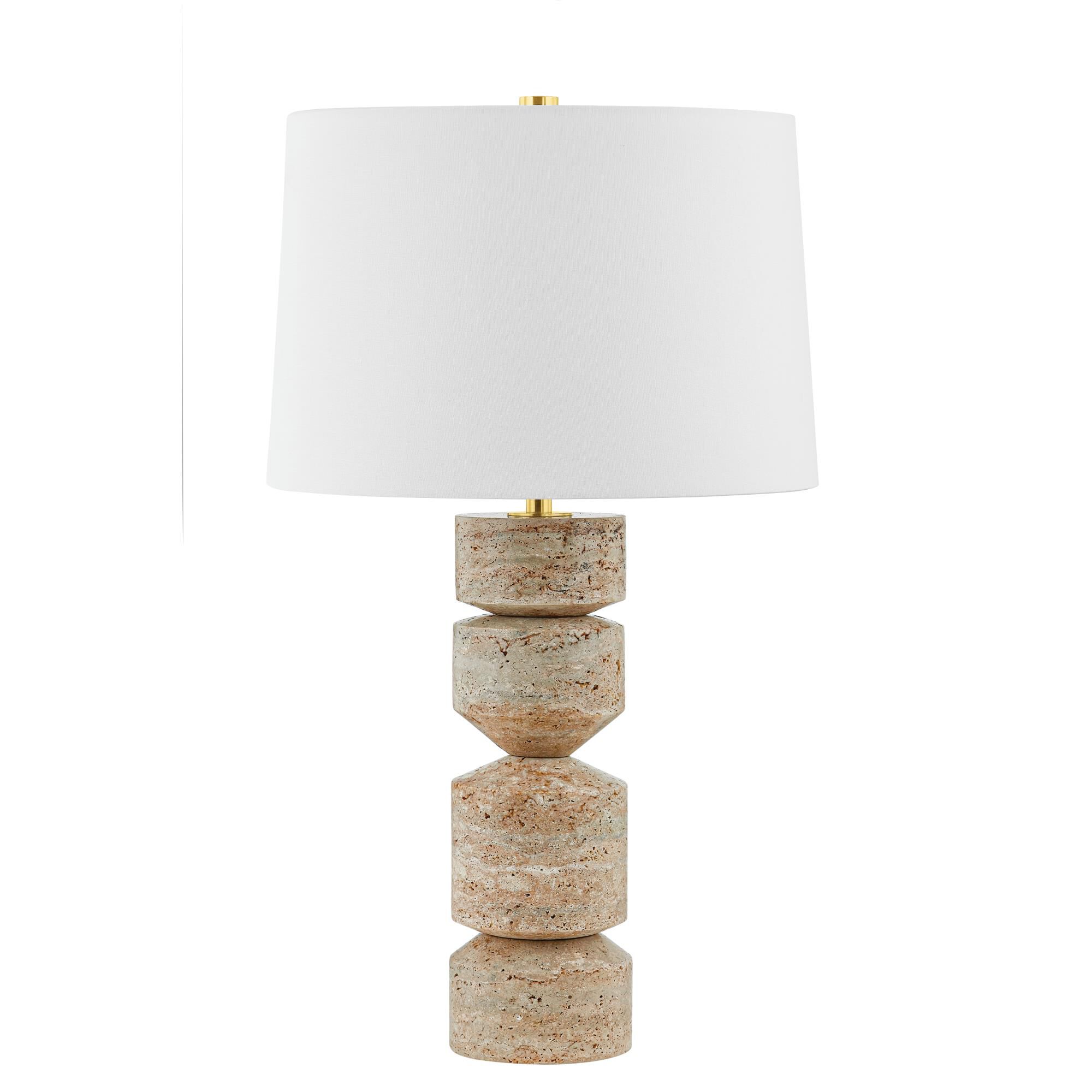 Shown in Aged Brass finish and White shade