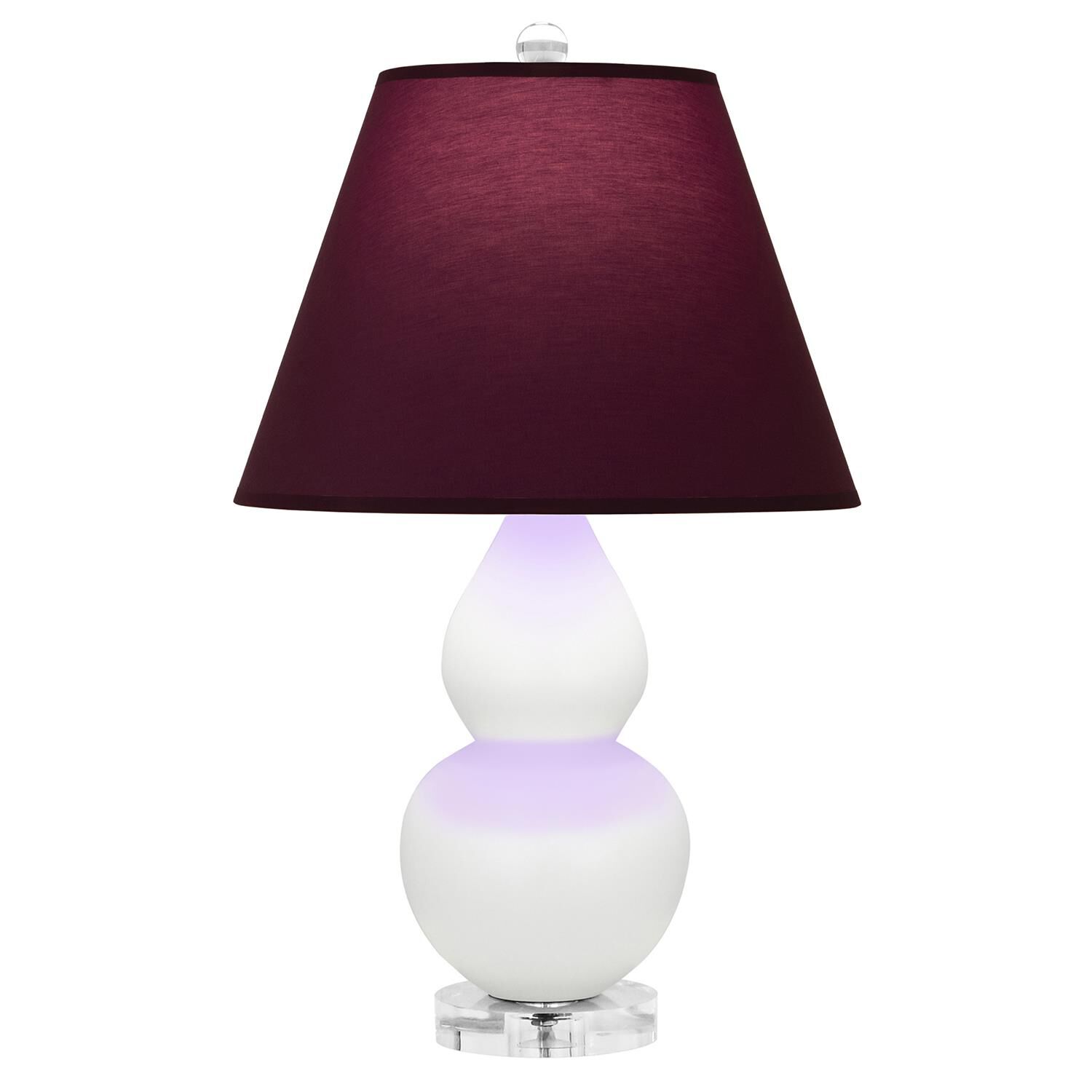 Shown in Matte Daisy finish and Plum and Lavender shade and Lucite accent